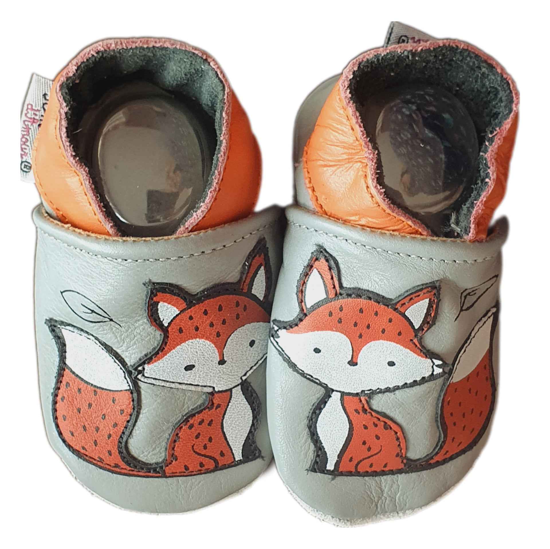 Chaussons en cuir mixte Renard - Mes Pommes D'Amour Cadeaux naissance