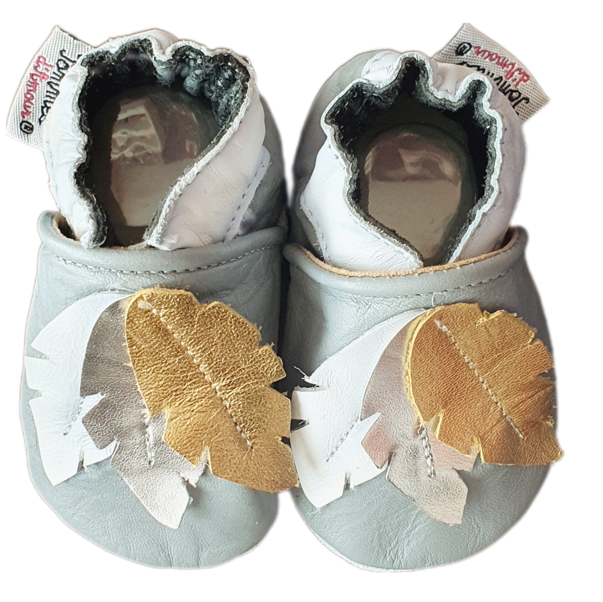 Chaussons en cuir Plumes