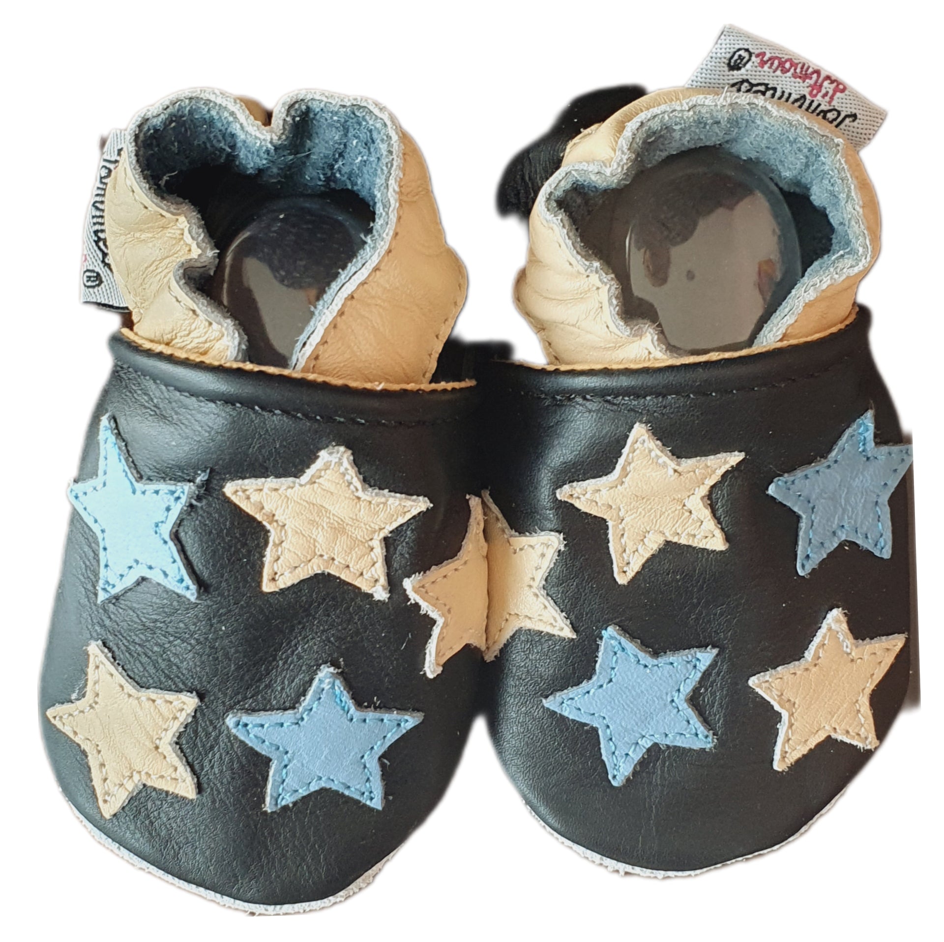 Chaussons en cuir garçon étoiles pour un confort unique et un style moderne - Mes Pommes D'Amour Cadeaux naissance