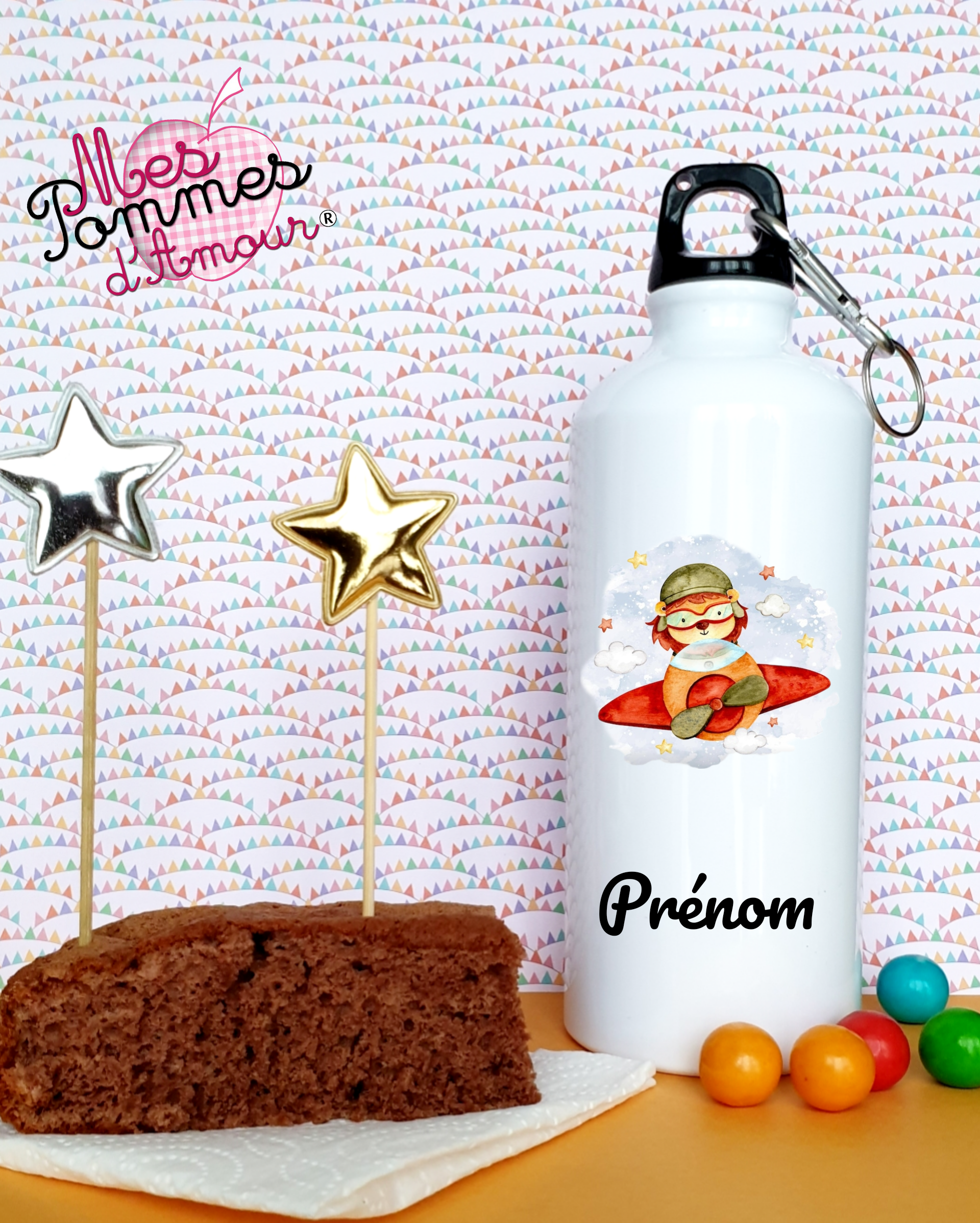 Personalized teddy bear water bottle