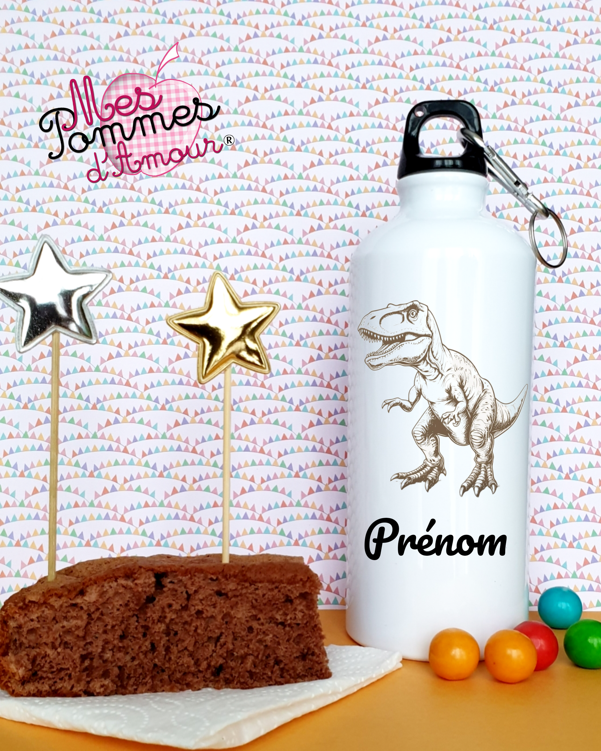 Personalized teddy bear water bottle