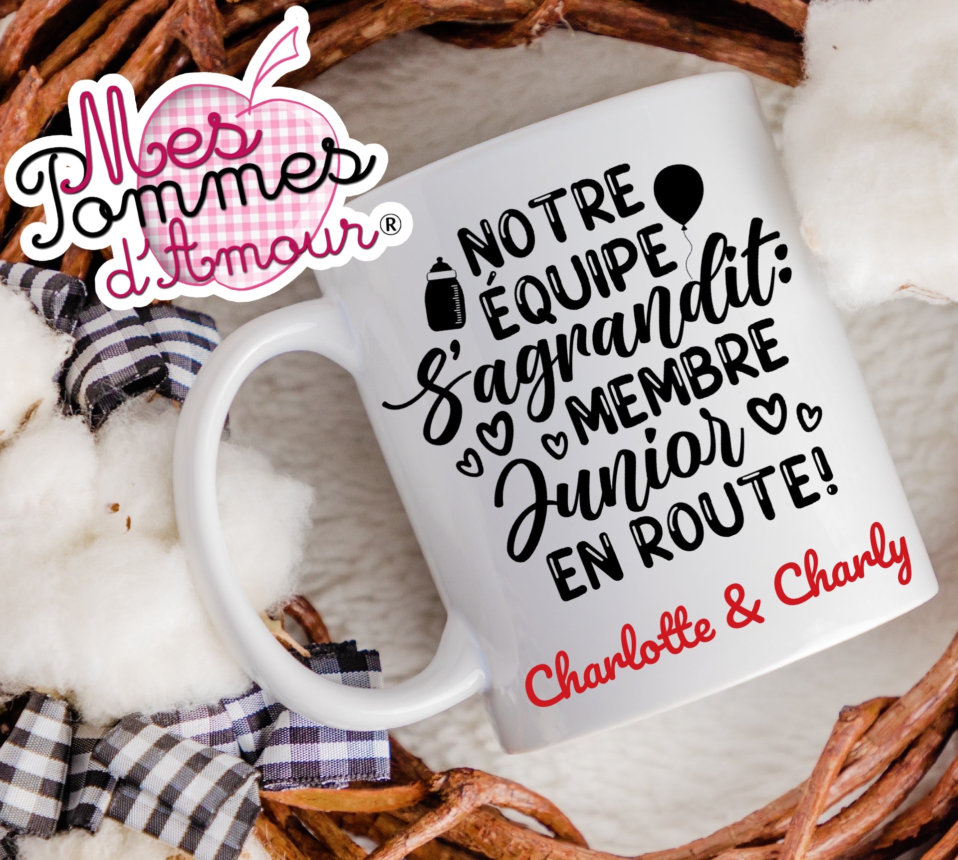 Mug Personnalisé pour Annonce de Grossesse 9 modèles au choix