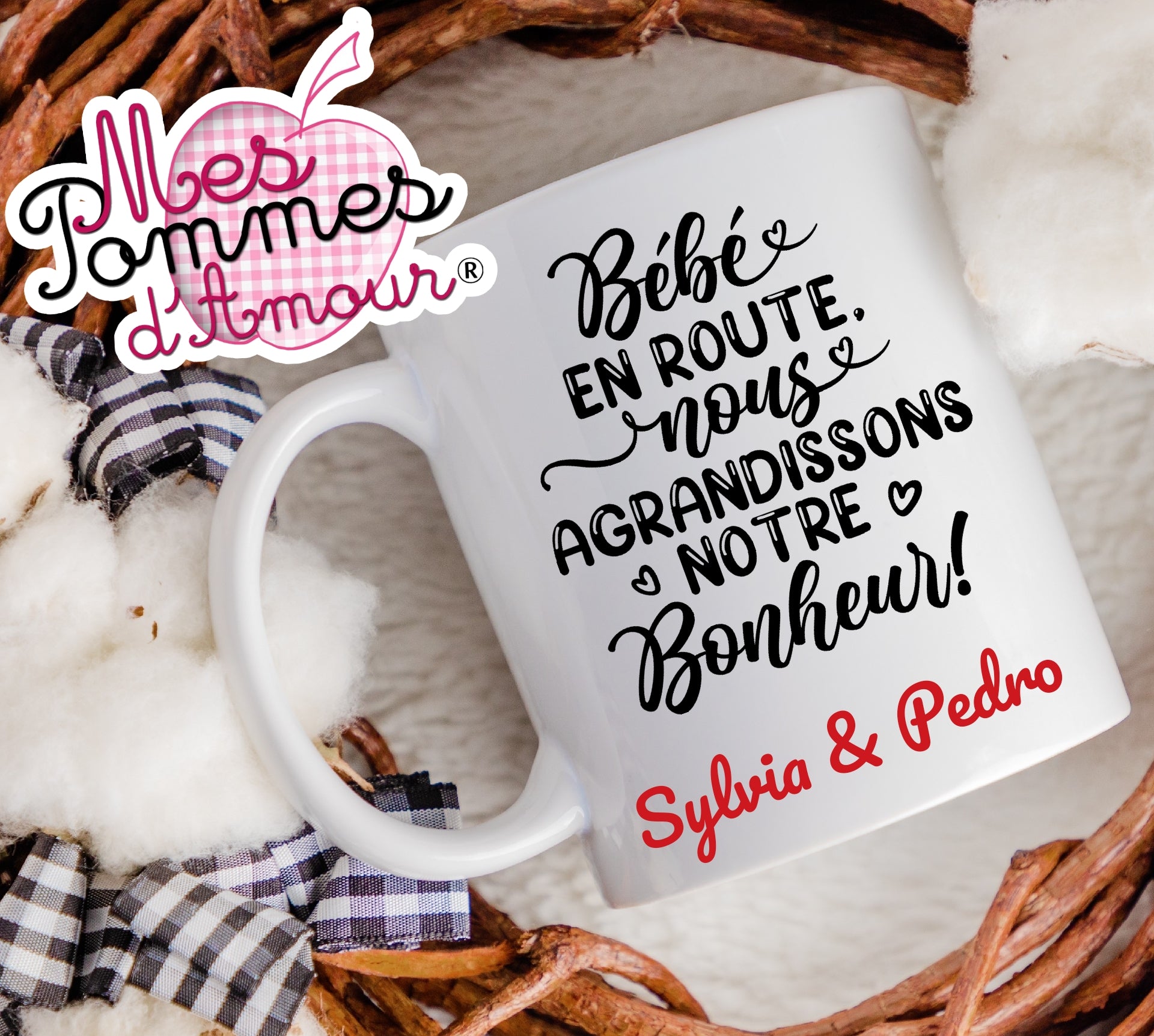 Mug Personnalisé pour Annonce de Grossesse 9 modèles au choix