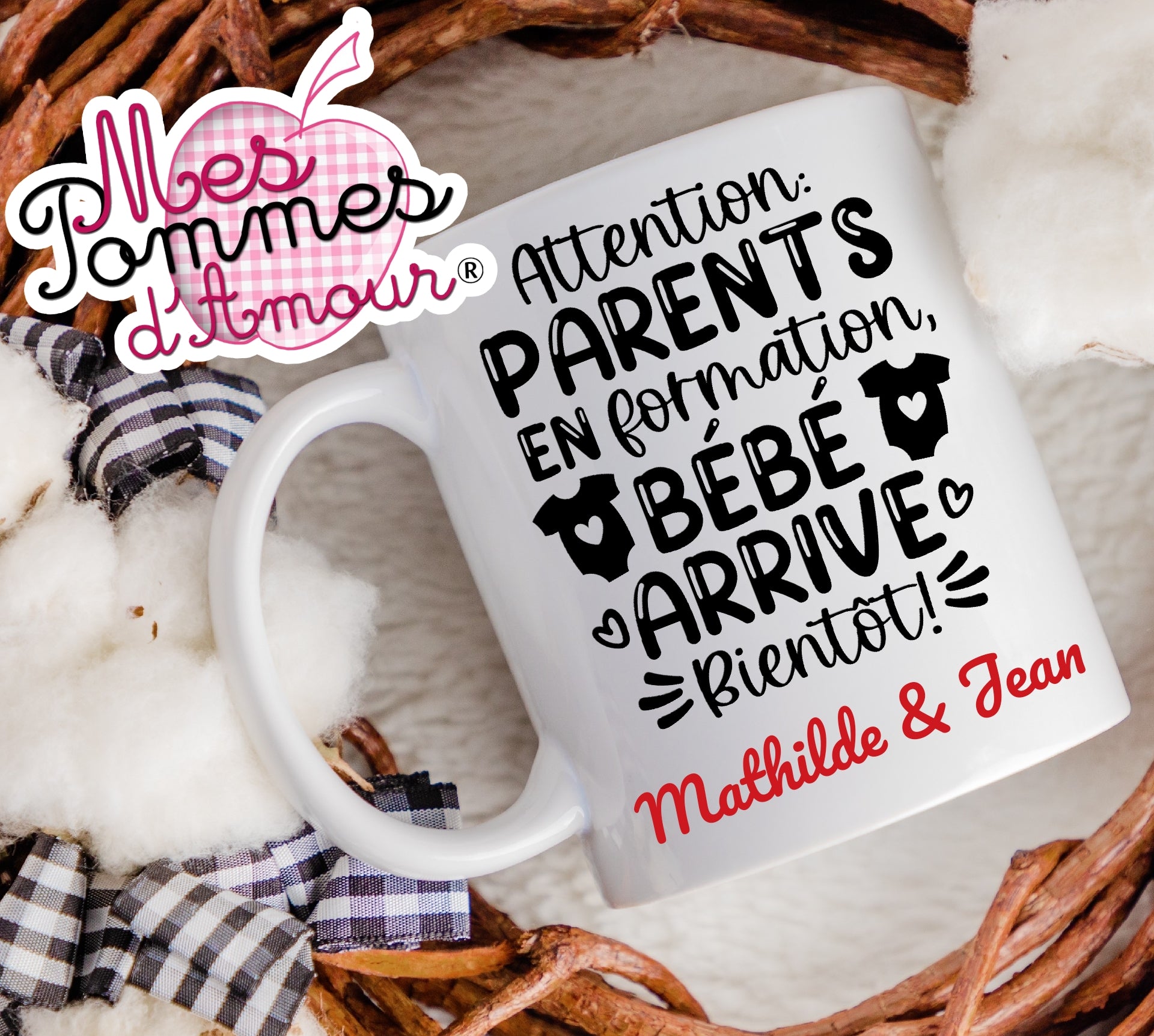 Mug Personnalisé pour Annonce de Grossesse 9 modèles au choix