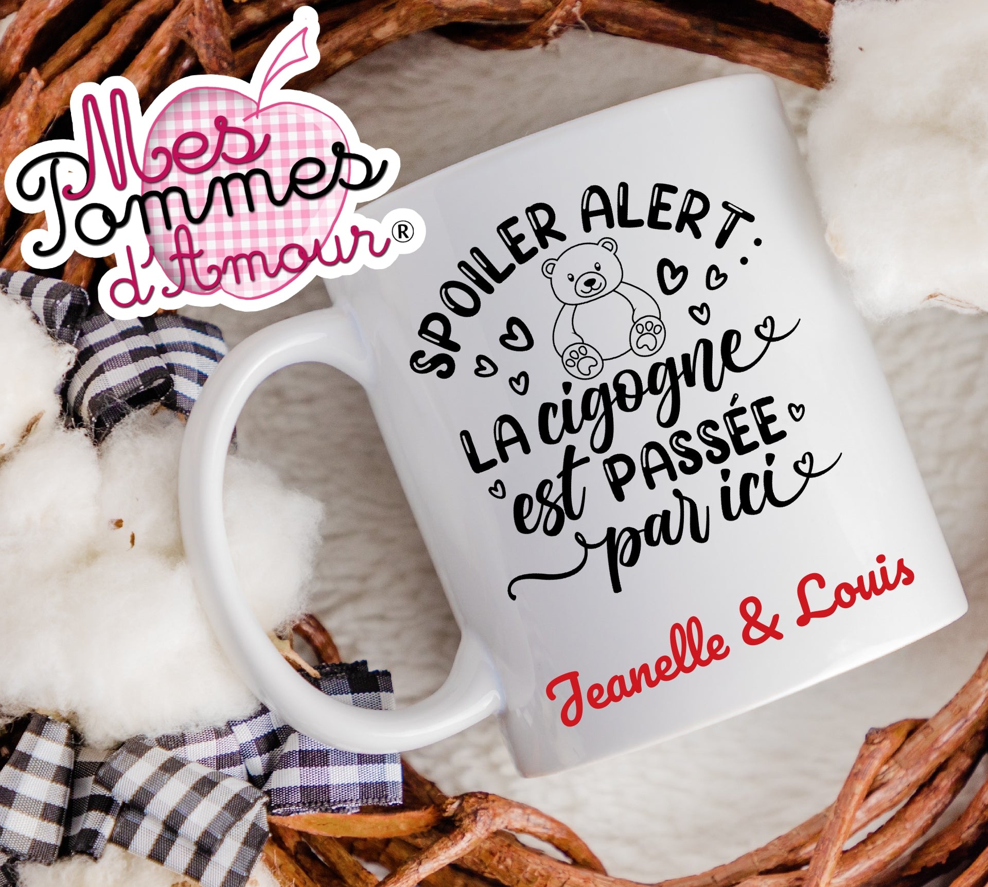 Mug Personnalisé pour Annonce de Grossesse 9 modèles au choix