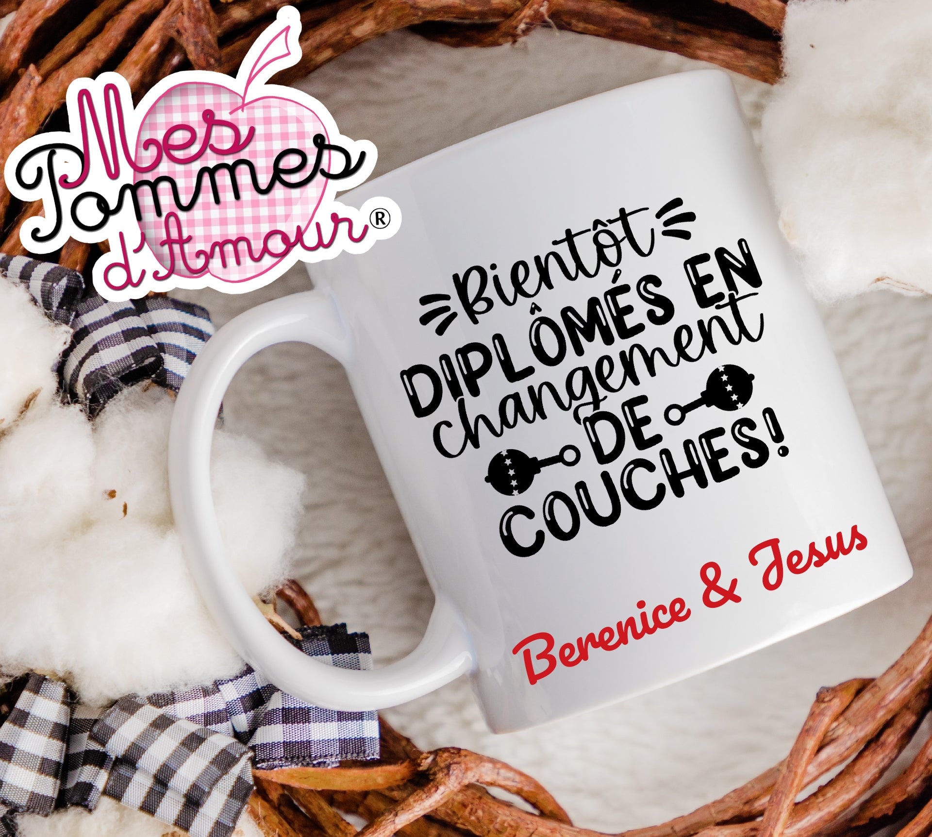 Mug Personnalisé pour Annonce de Grossesse 9 modèles au choix