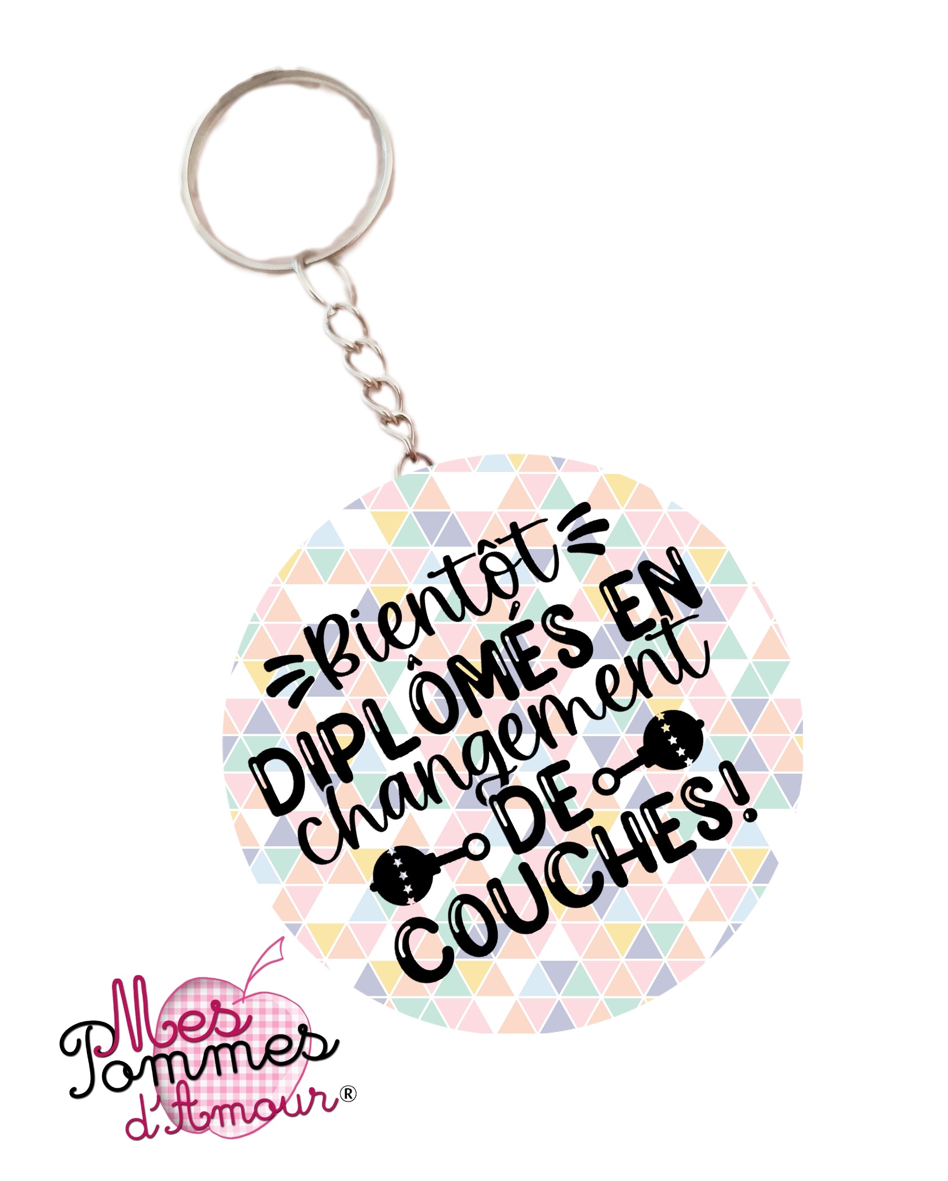 Porte-clé personnalisé annonce de grossesse surprise maman papa cadeau