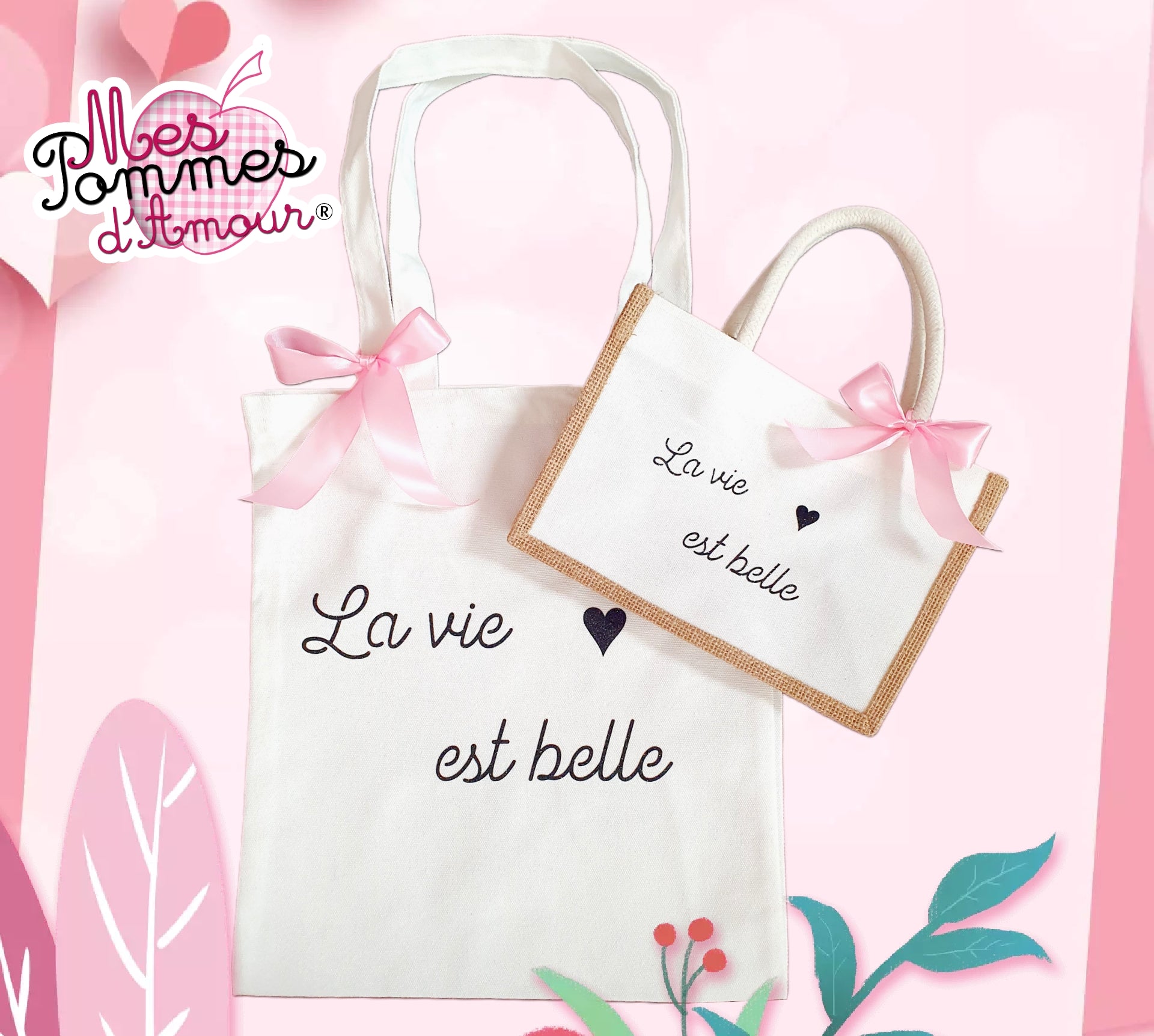 Duo Sacs cabas personnalisés