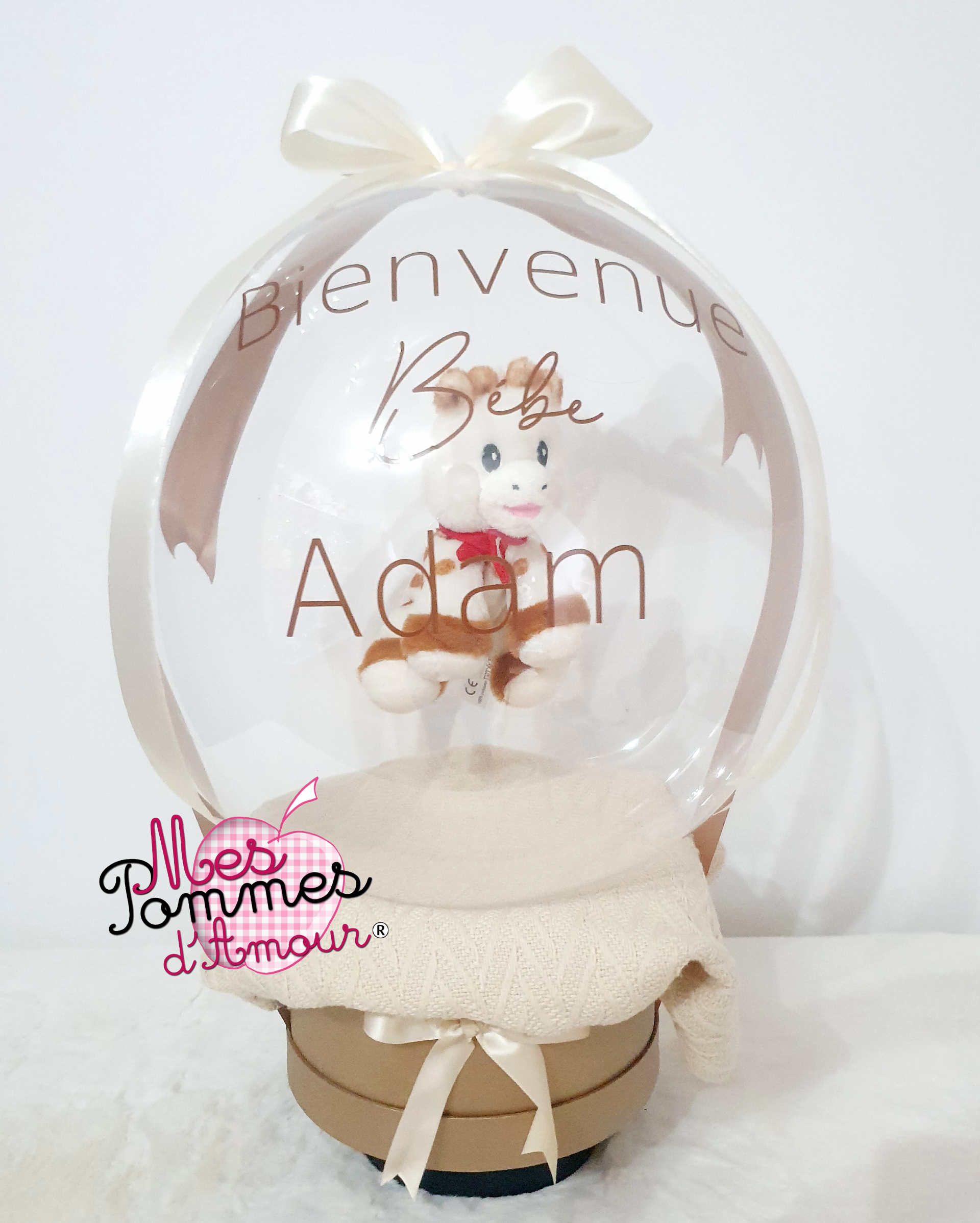 cadeau ballon bulle naissance sophie la giraffe