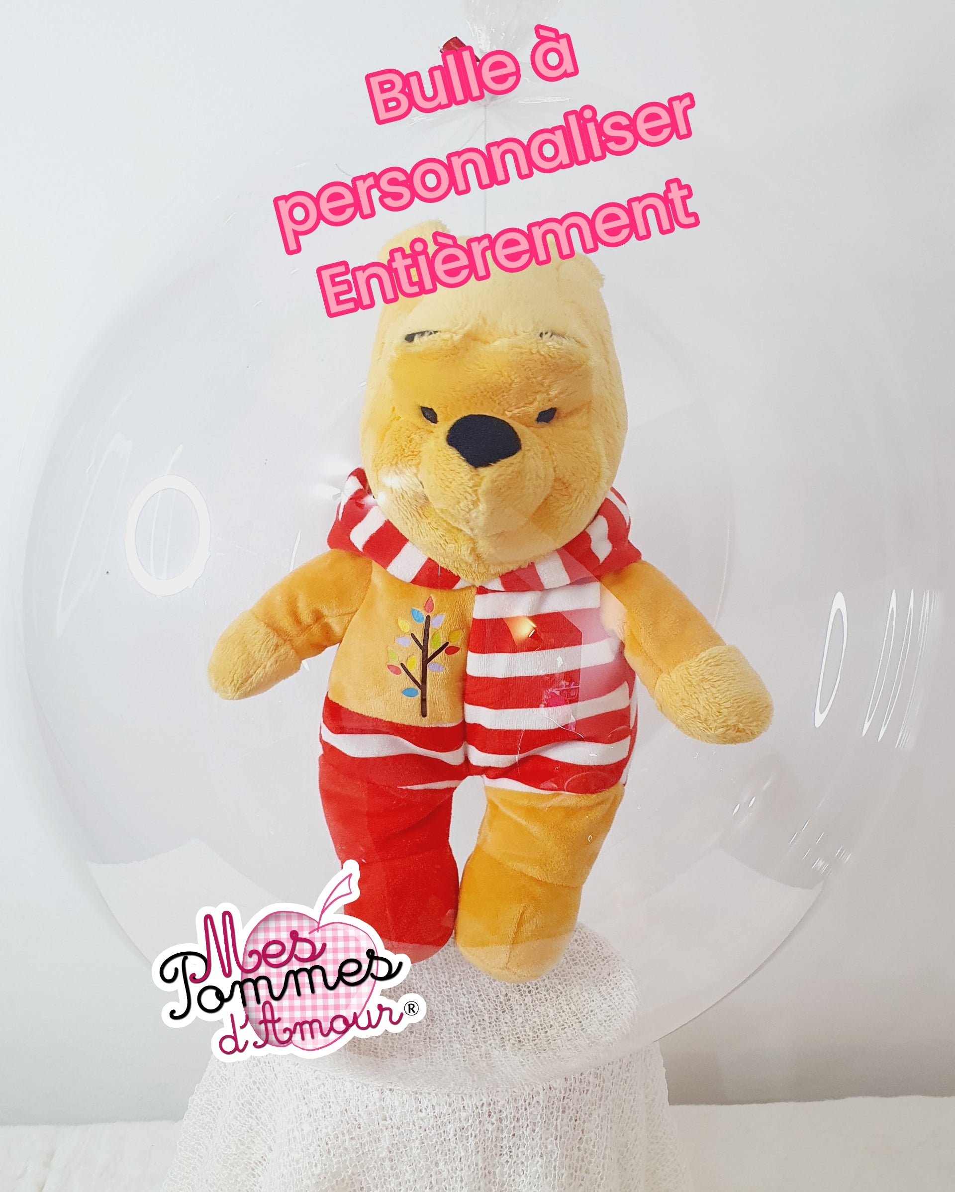 ballon bulle cadeau naissance winnie l'ourson festif noel personnalise