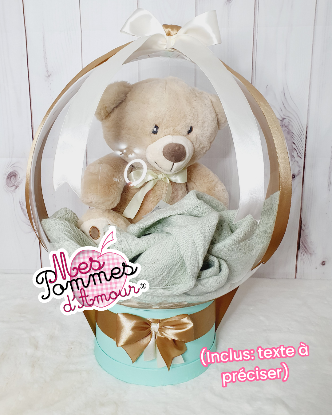 Ballon bulle peluche naissance anniversaire – Cadeau personnalisé