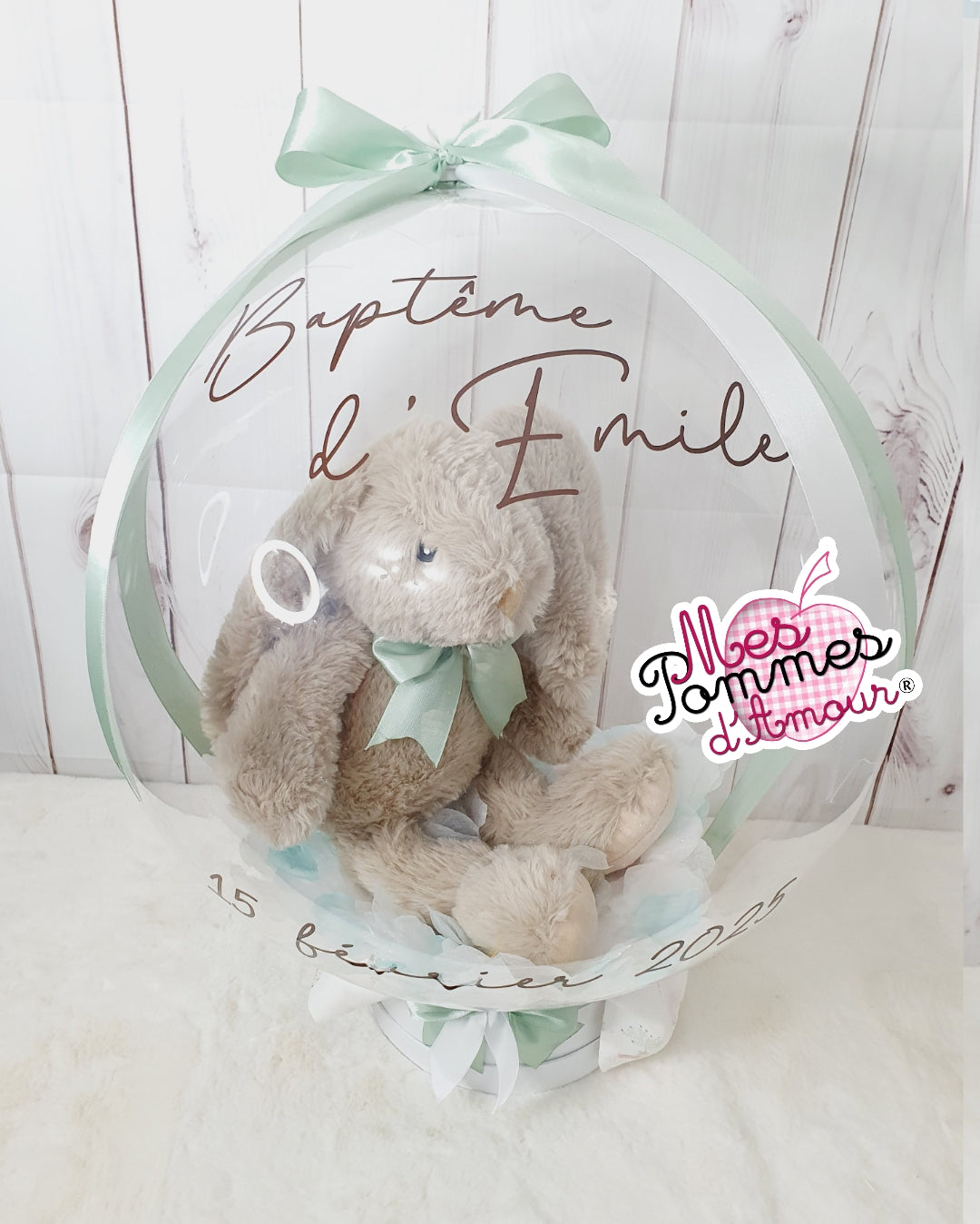 Ballon Bulle Lapin Beige Personnalisé