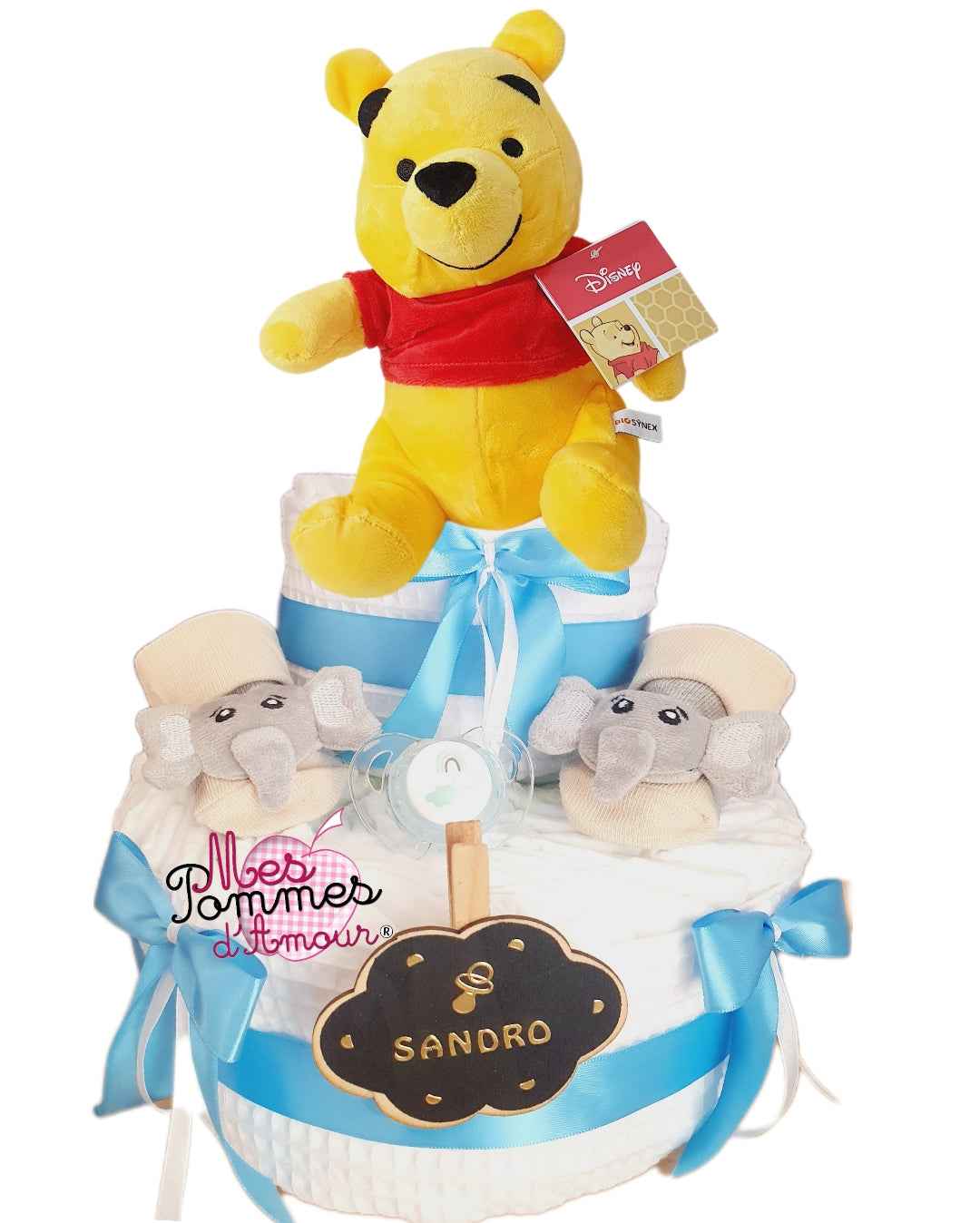 Gâteau de couches Winnie - Mes Pommes D'Amour Cadeaux naissance