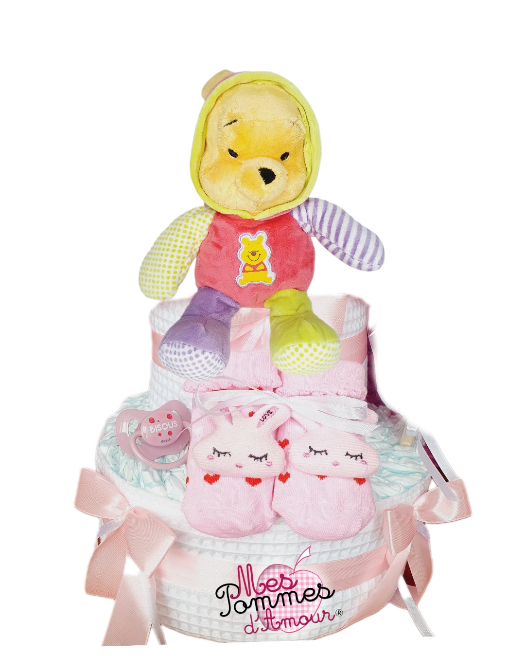 Gâteau de couches petit Winnie pour fille