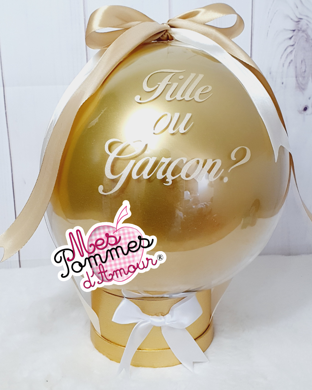 Ballon bulle dore gender reveal a piquer garçon ou fille
