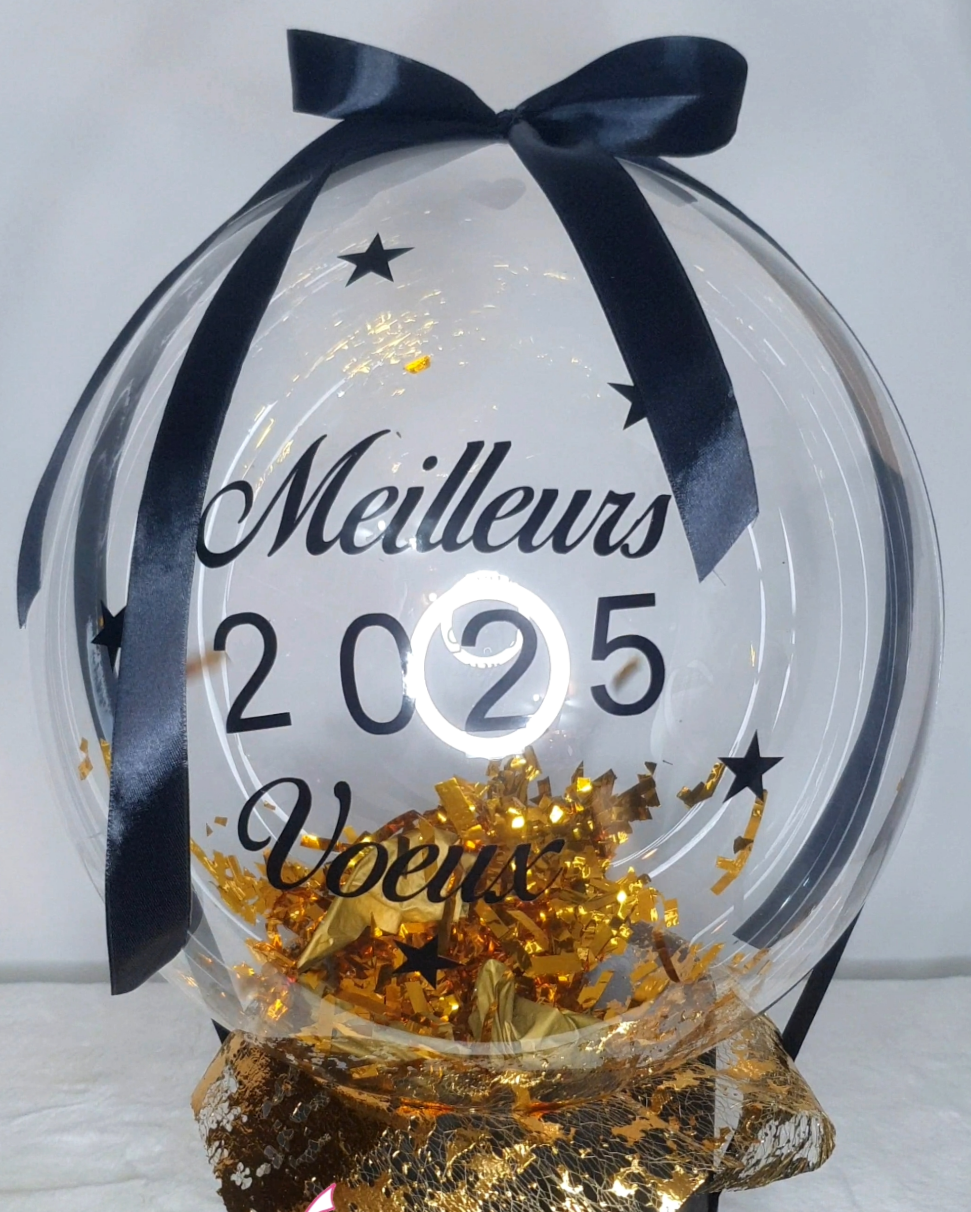 cadeau ballon bulle a eclater exploser confettis feter nouvelle annee gender reveal