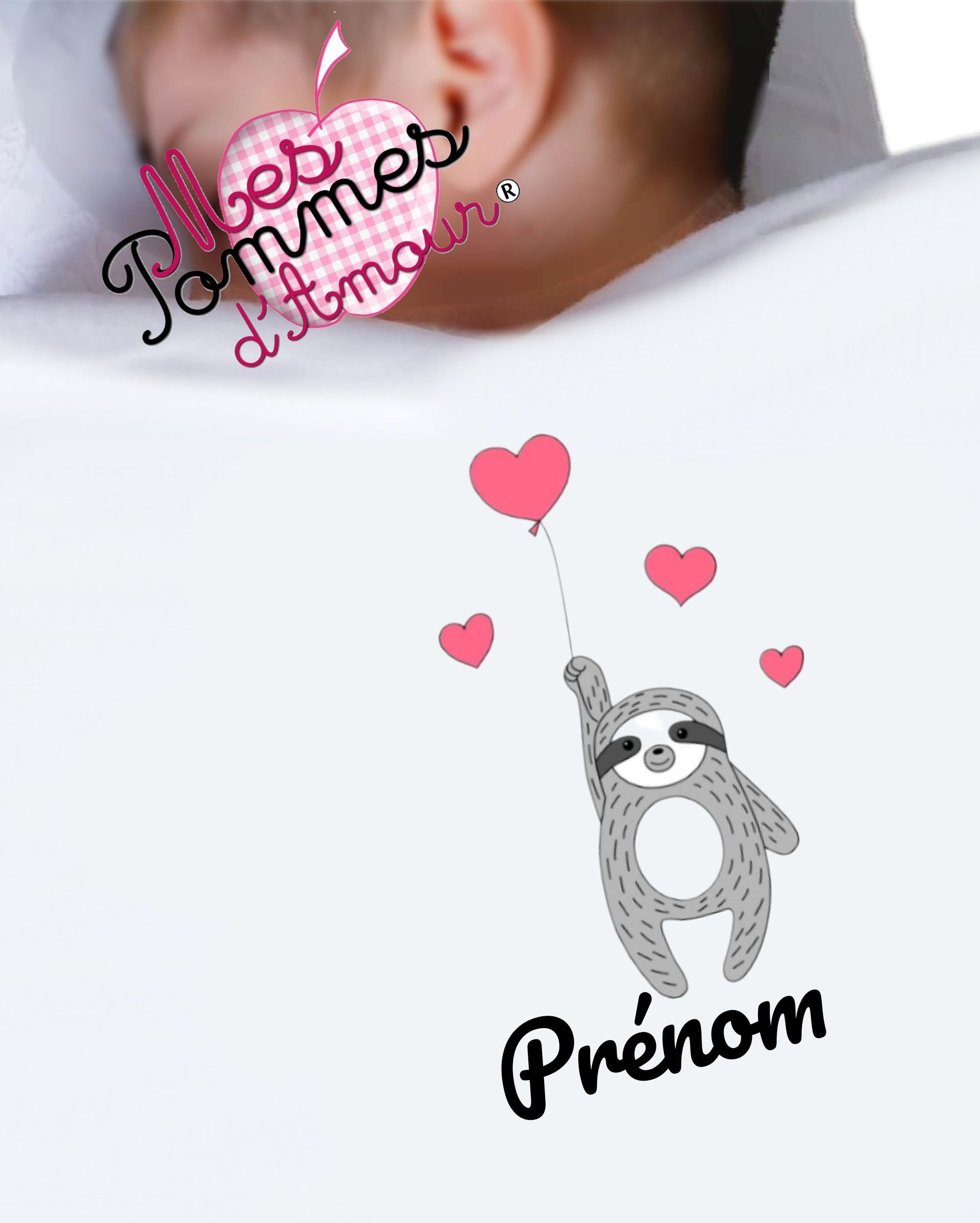 Couverture bébé personnalisée Paresseux