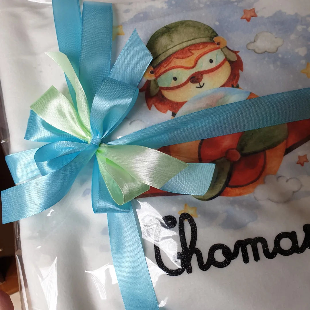 Couverture bébé personnalisée aviateur
