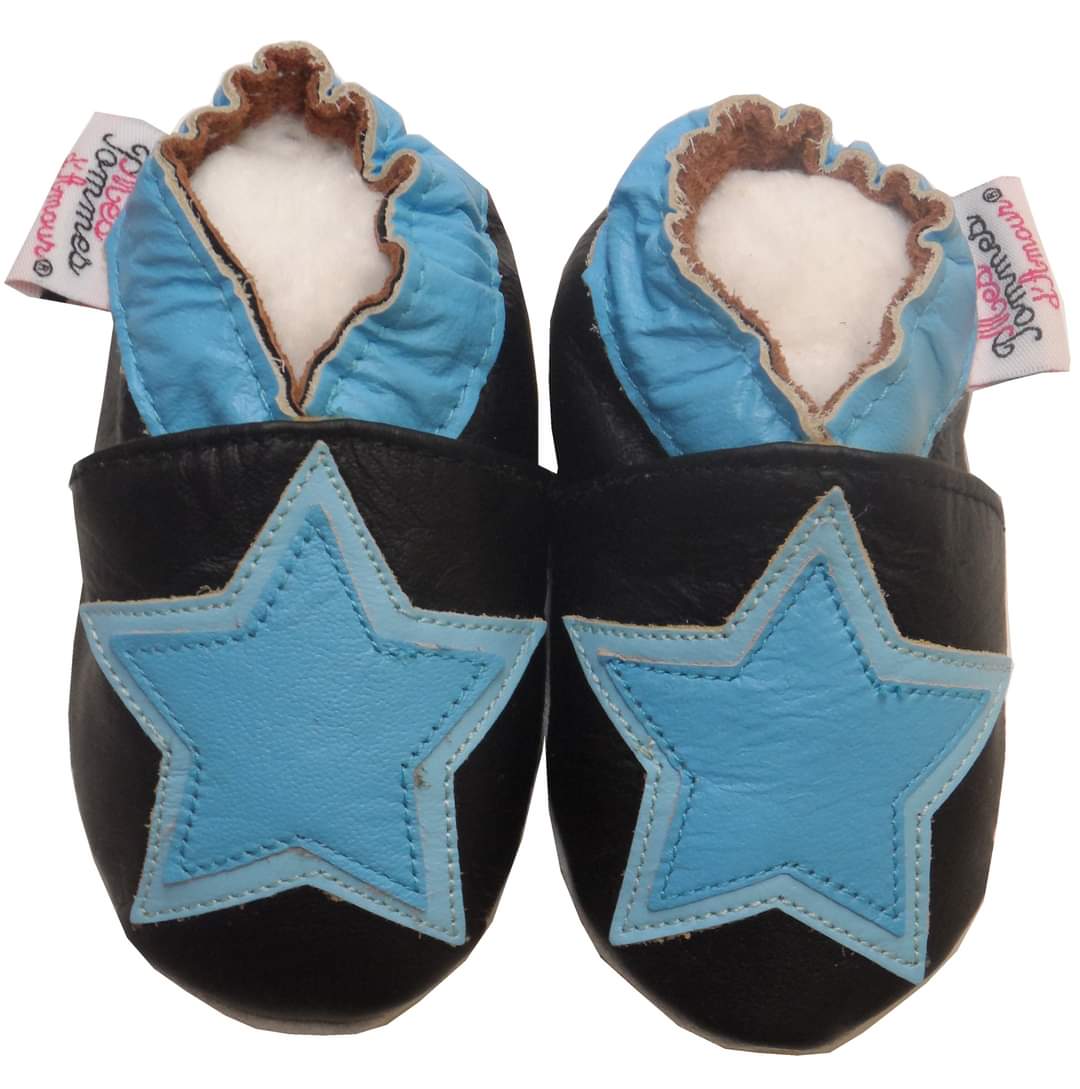 Chaussons en cuir garçon Étoile - Mes Pommes D'Amour Cadeaux naissance