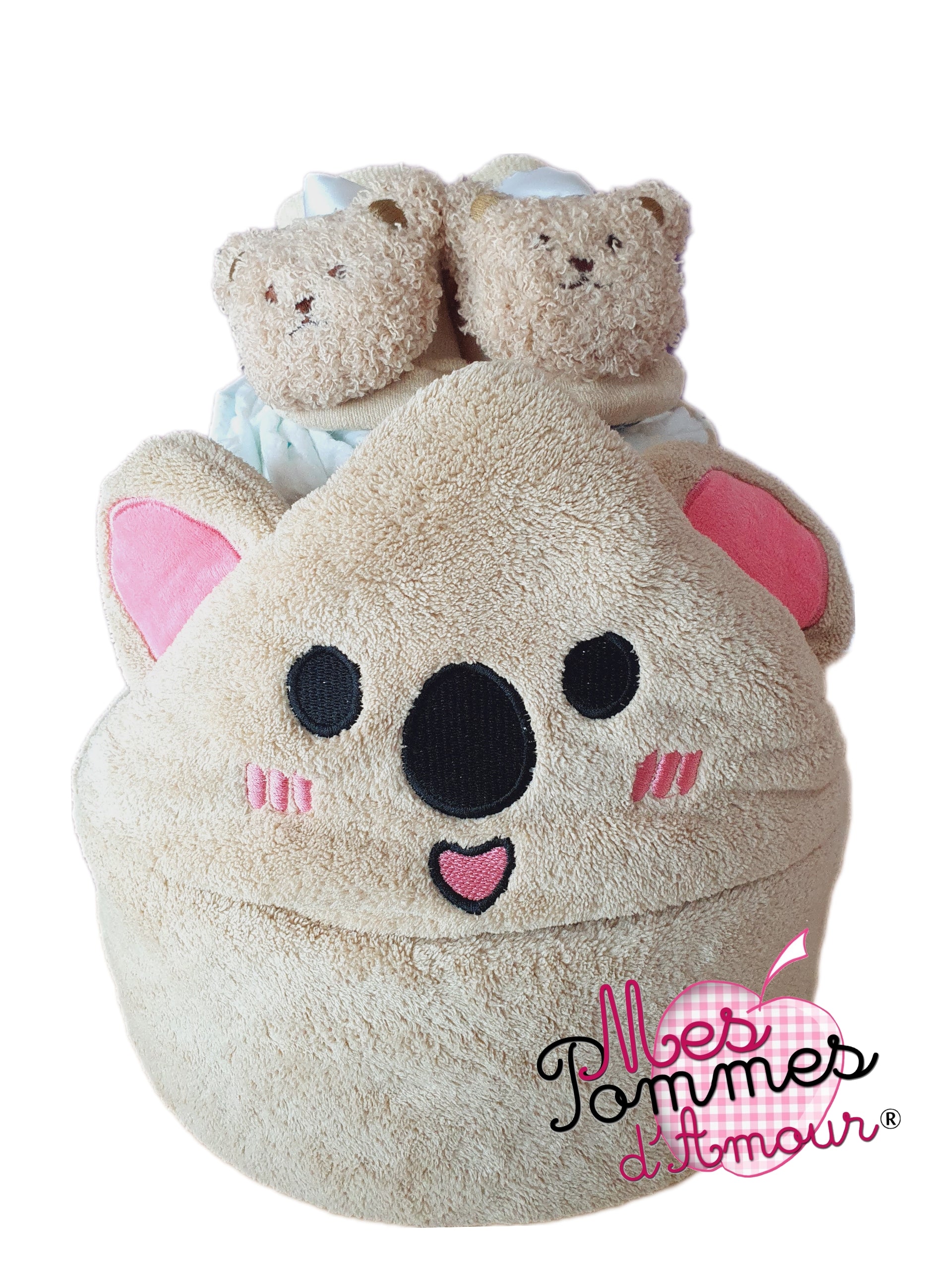 cadeau naissance panda gateau de couche fille garçon mixte