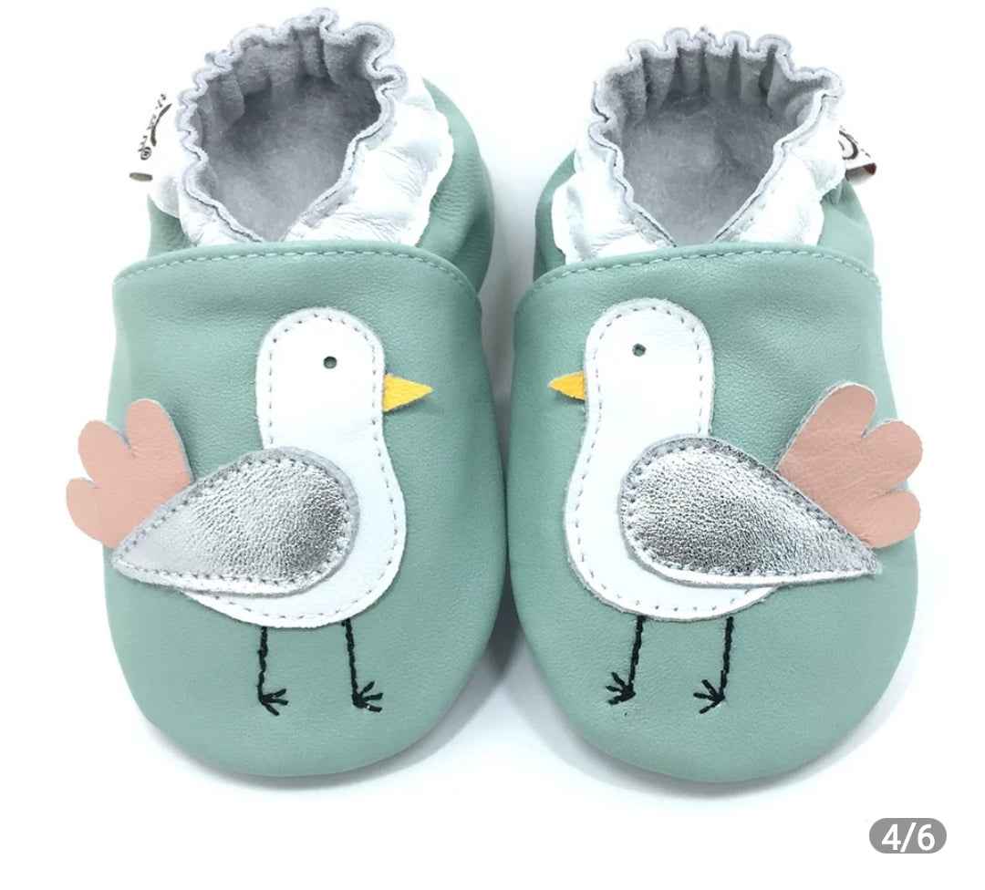 Chaussons en cuir fille oiseau pour un confort stylé et doux - Mes Pommes D'Amour Cadeaux naissance