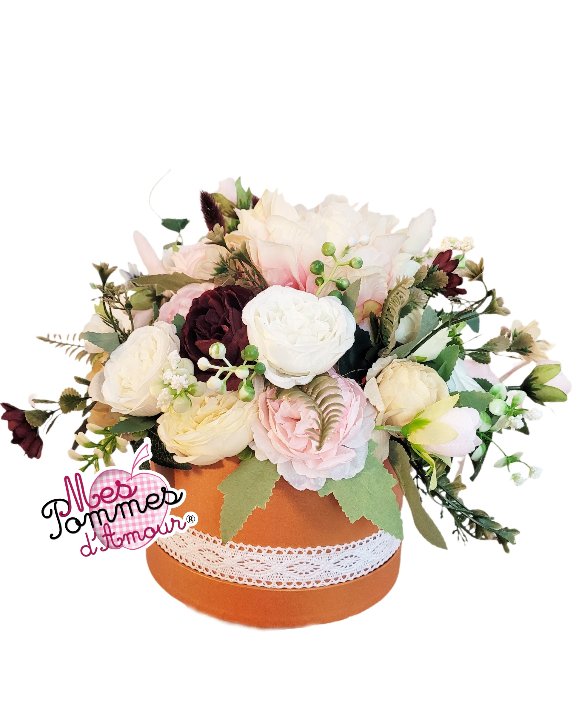 Boite cadeau bohème fleurs personnalisable