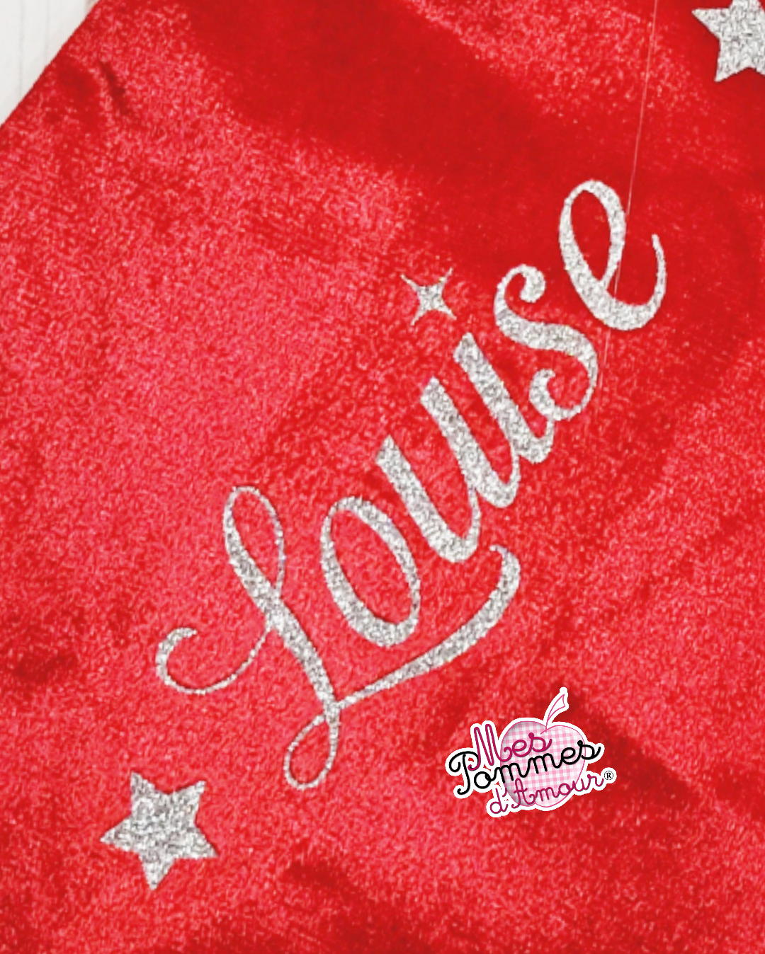 Botte de Noël personnalisée et Pompon fourrure