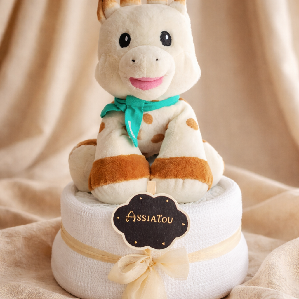 Gâteau de couche peluche géante Sophie la girafe