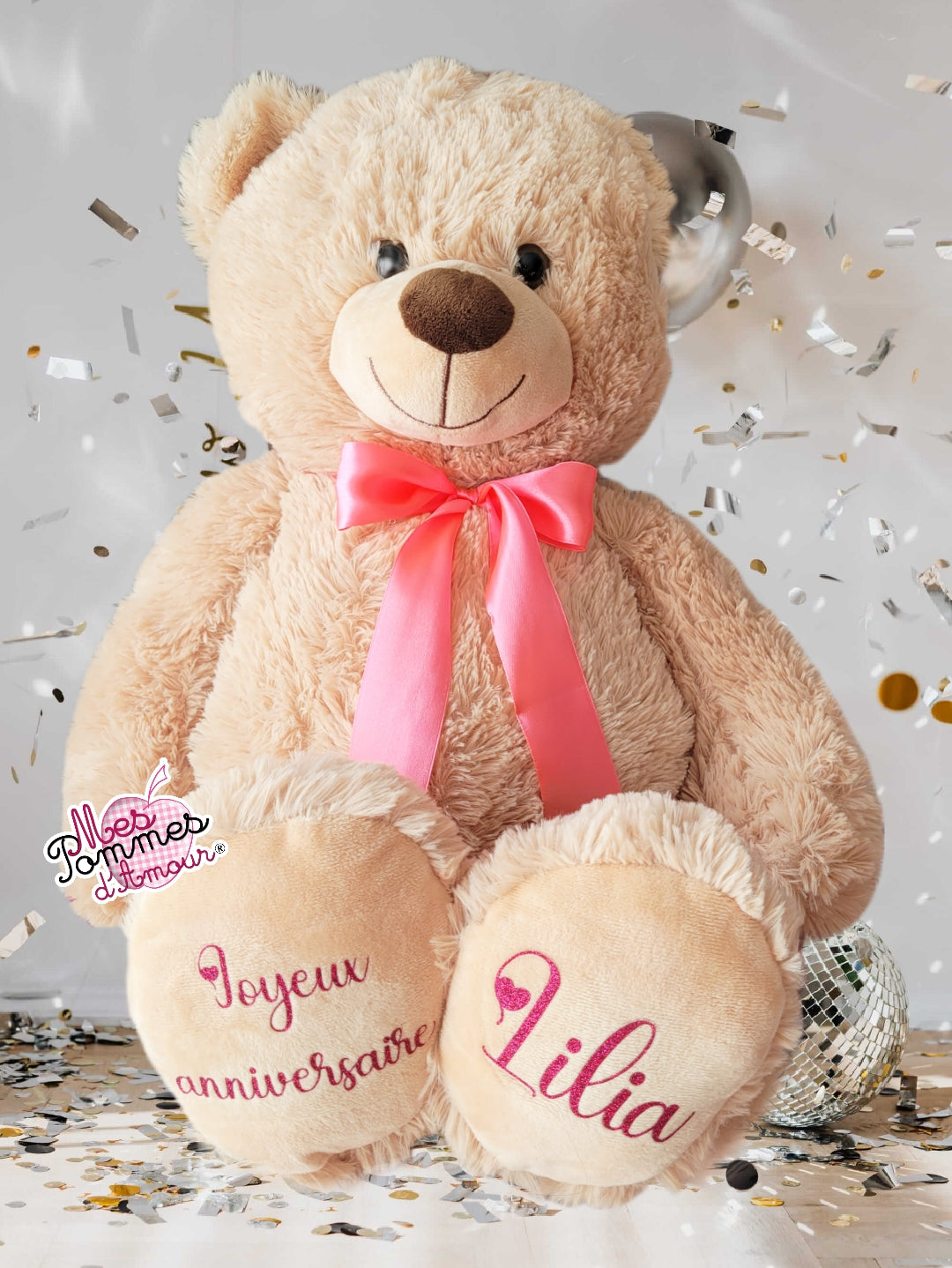 Peluche ourson 54cm XXL - Mes Pommes D'Amour Cadeaux naissance