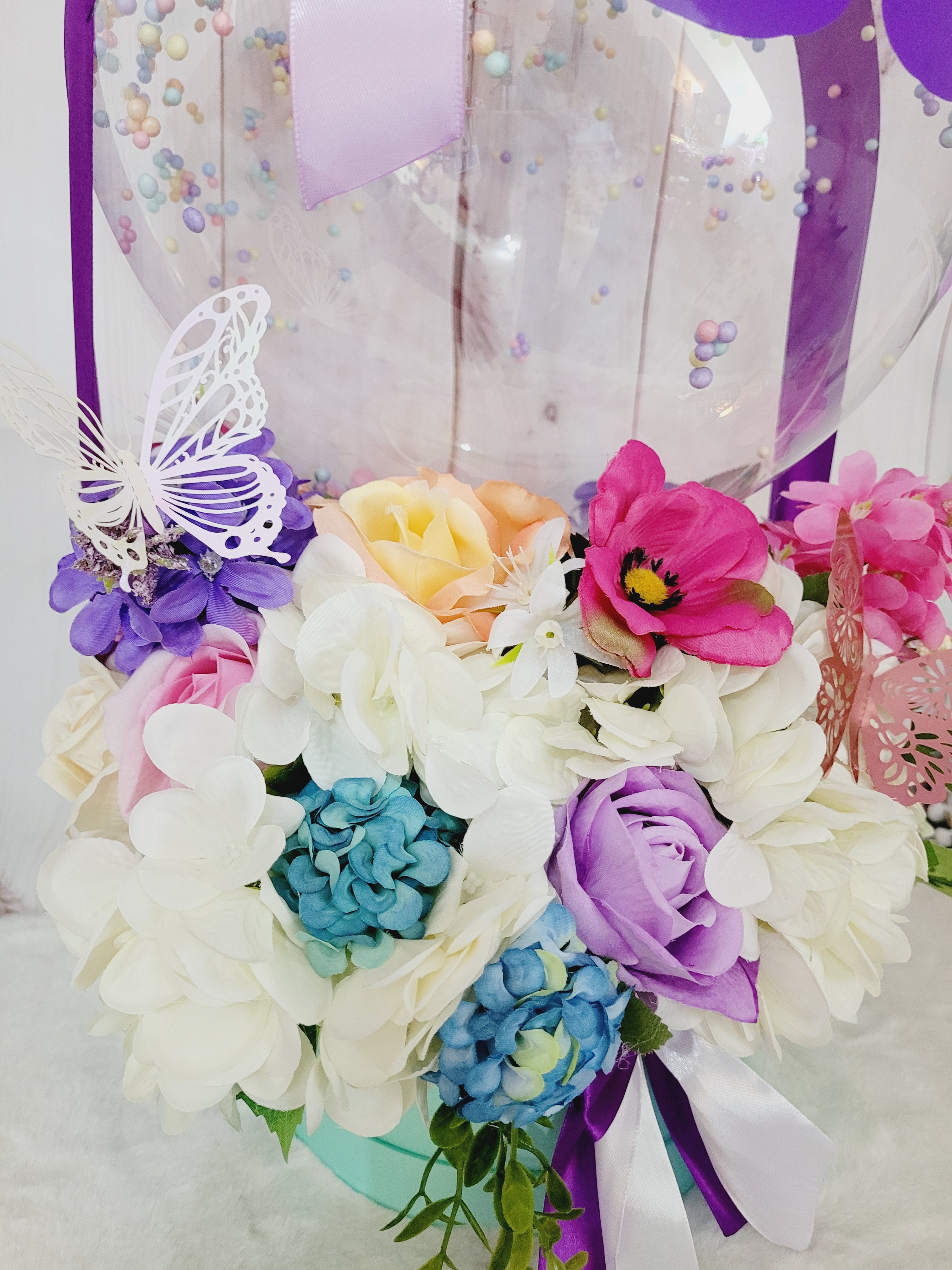 Bouquet composition florale et sa bulle
