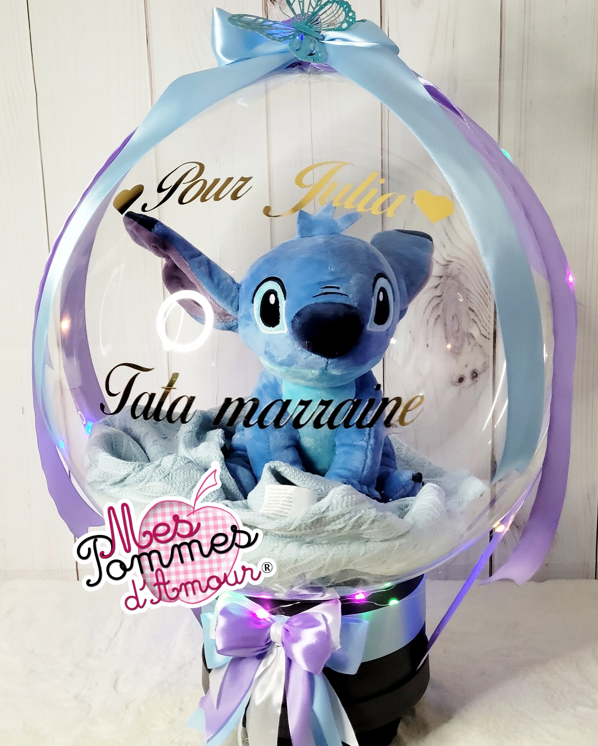 Ballon bulle peluche Stitch cadeau personnalisé