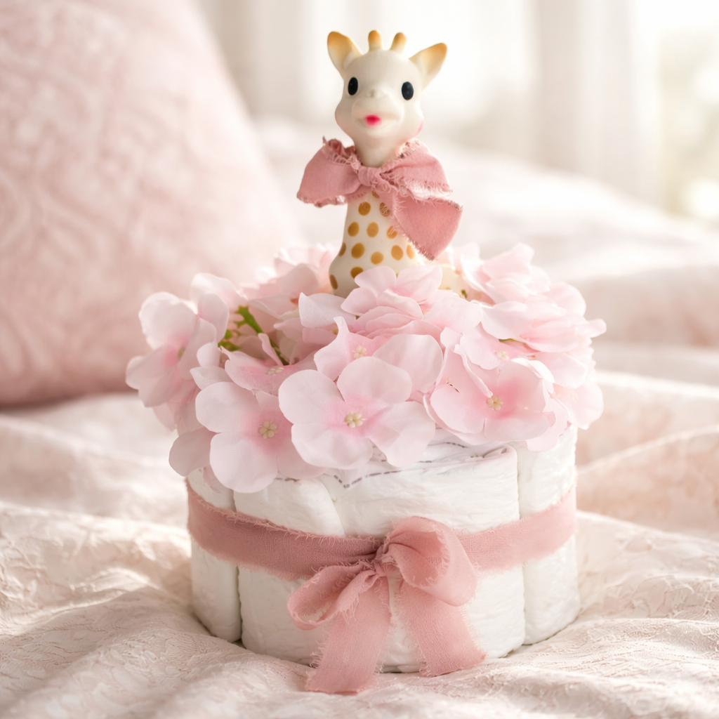 Cadeau naissance fille Sophie la girafe rose