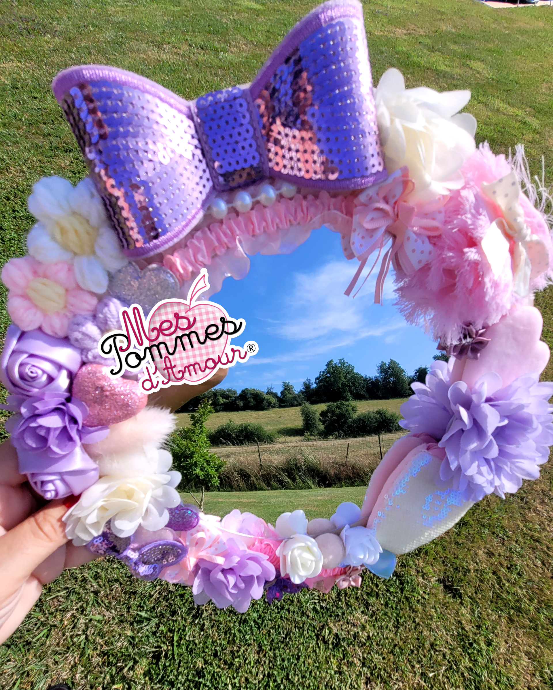 Miroir fleuri personnalisé