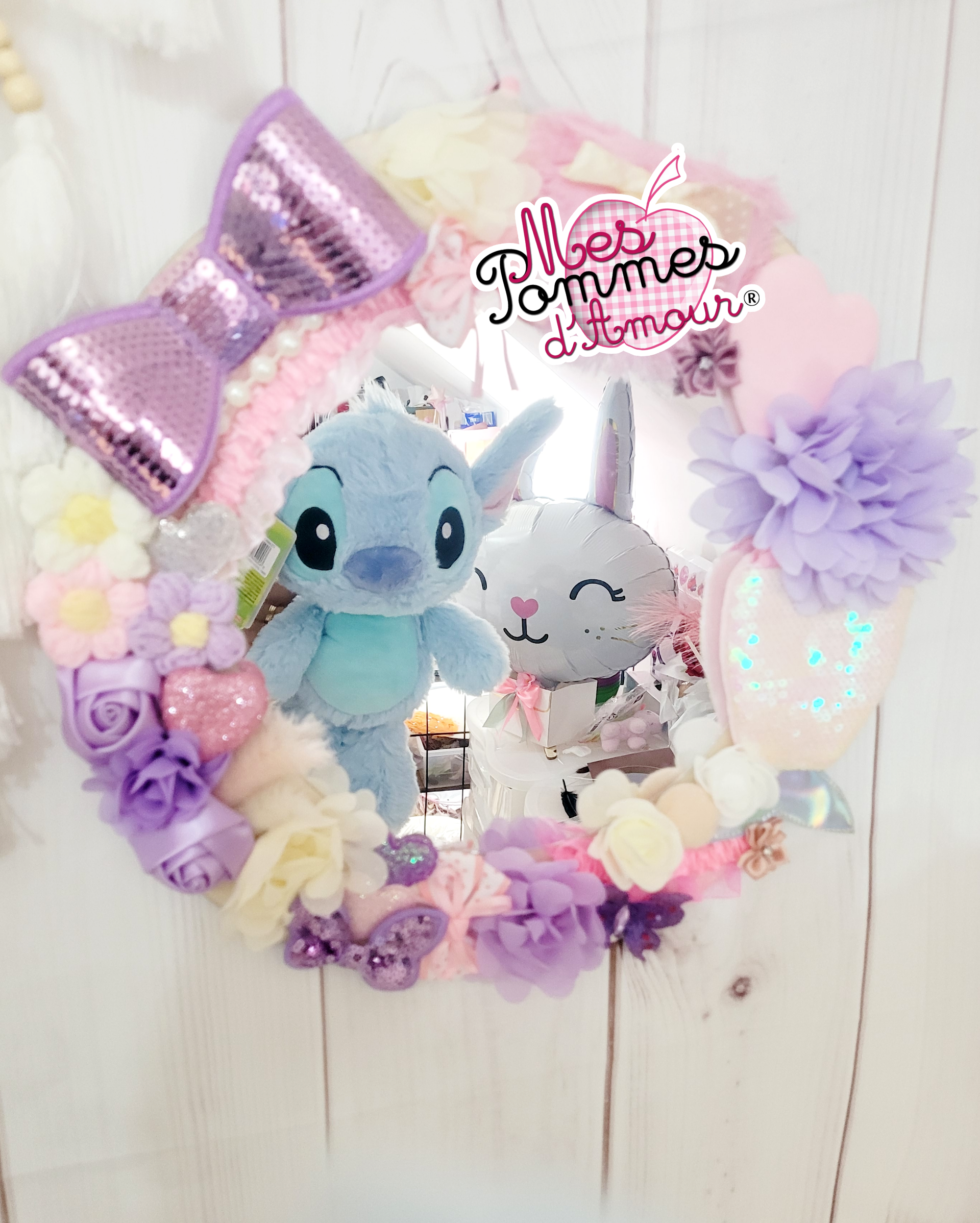 Miroir fleuri personnalisé