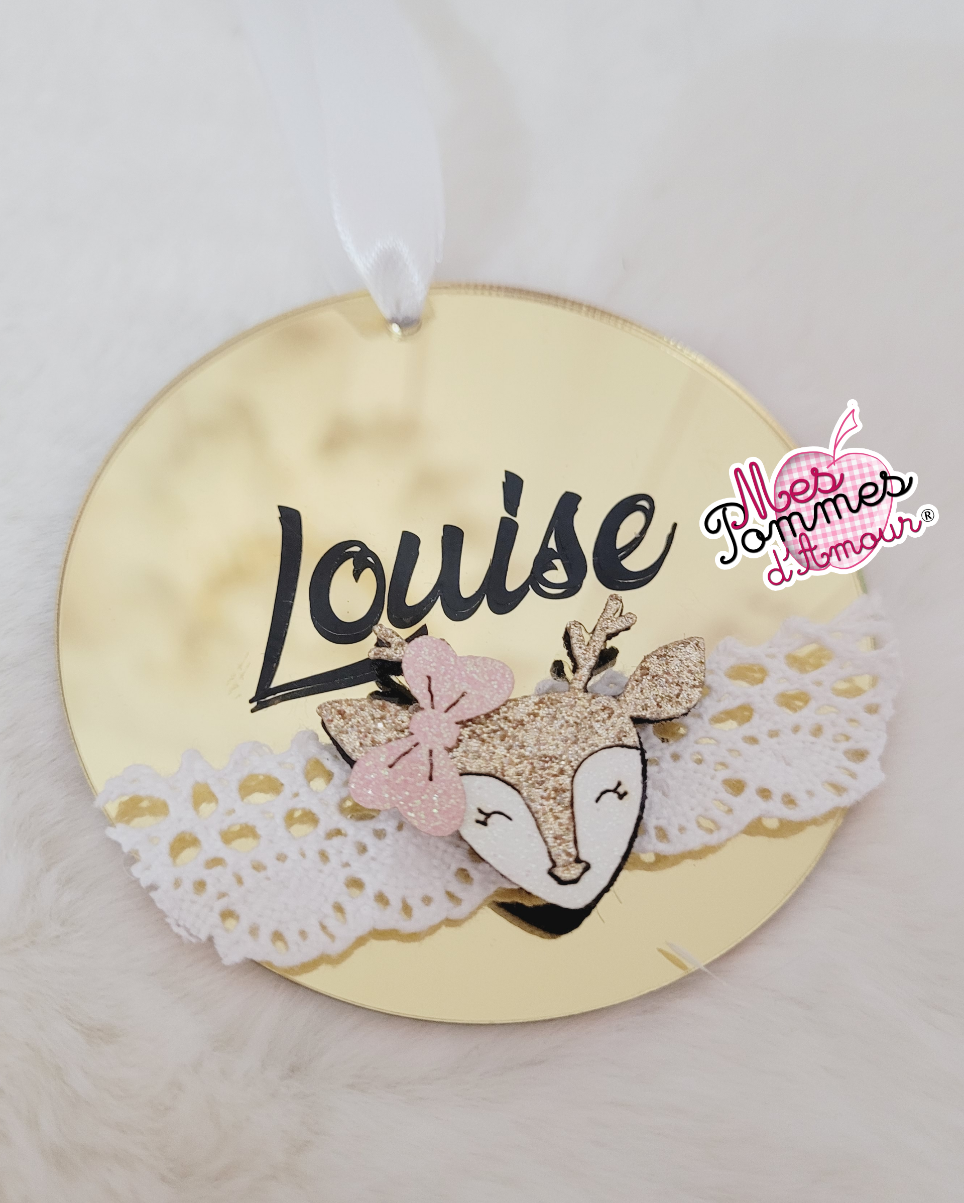 Plaque ronde miroir personnalisée