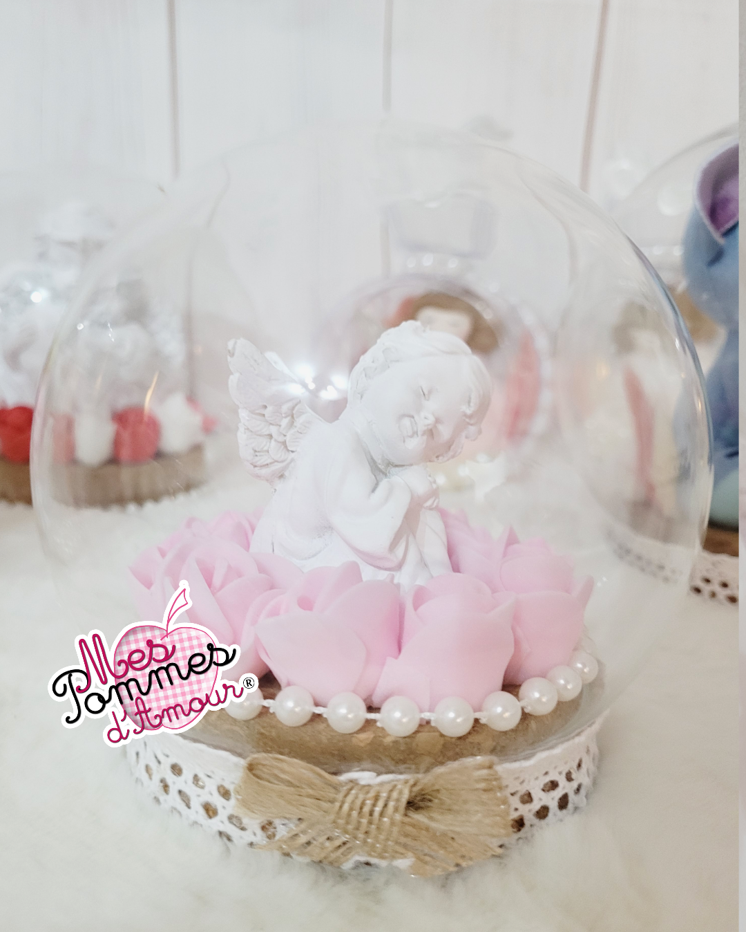 Boule souvenir d'ange fleurs coloris au choix