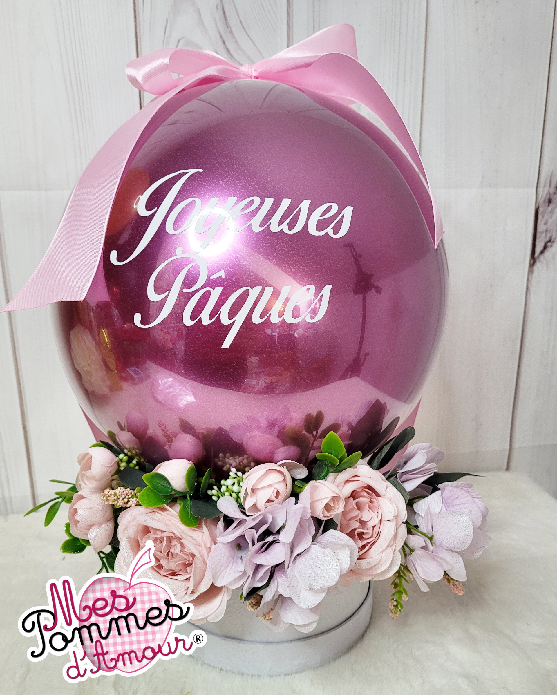 Bouquet ballon bulle pâques coloris au choix avec ou sans oreilles