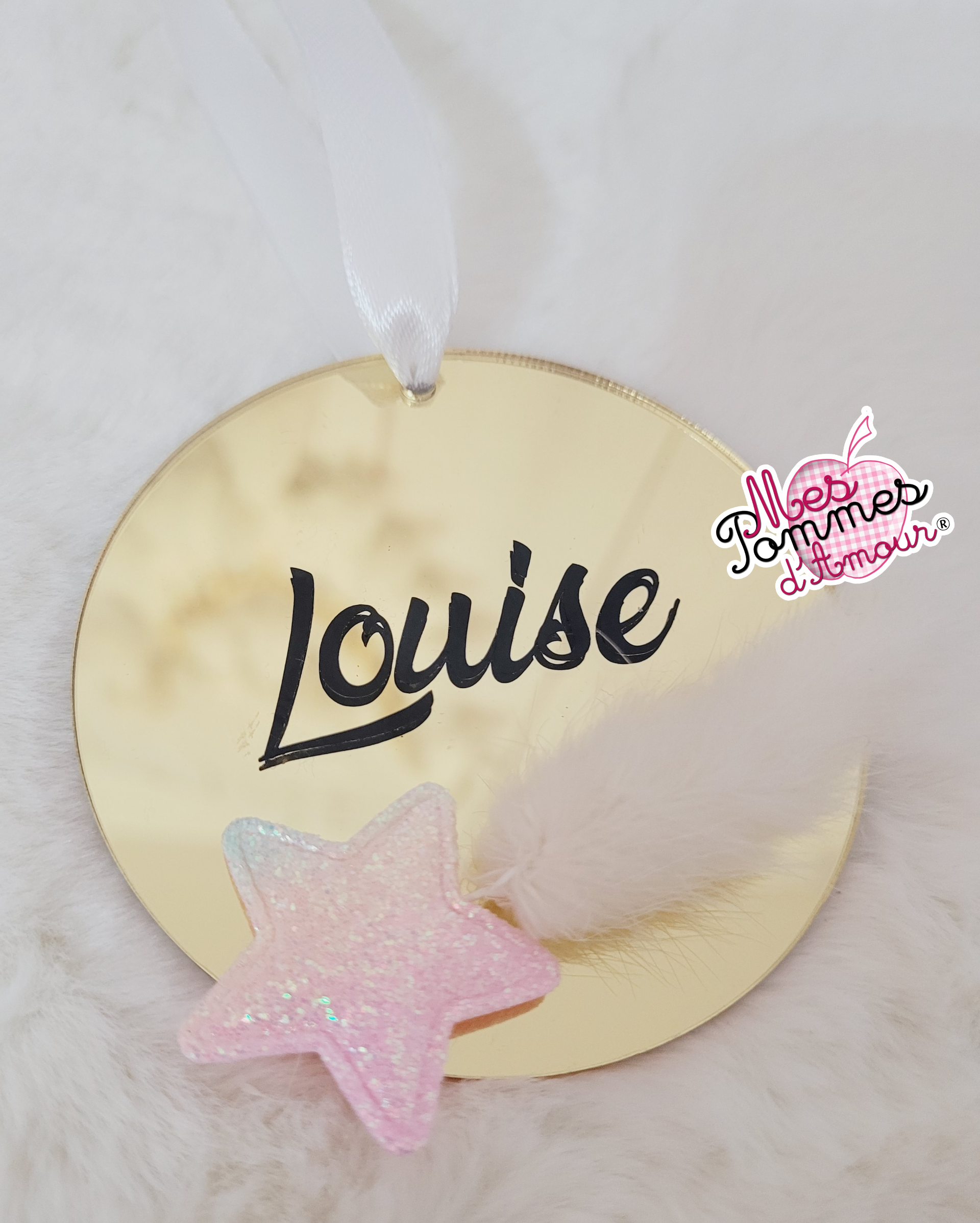 Plaque ronde miroir personnalisée