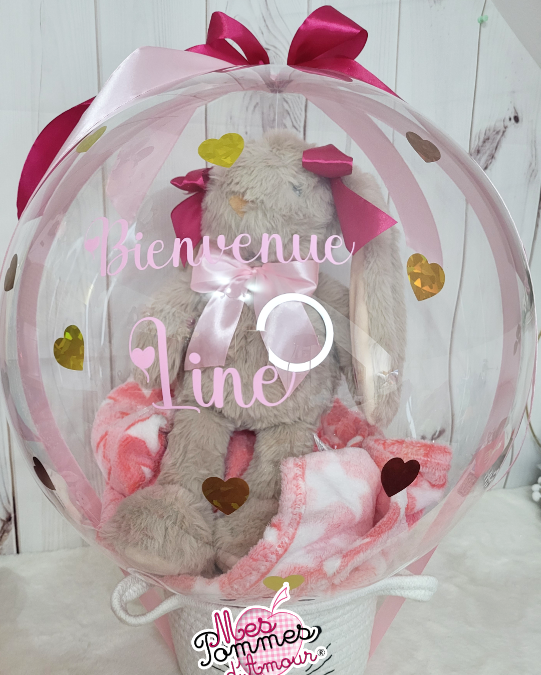 Ballon Bulle Lapin Beige Personnalisé