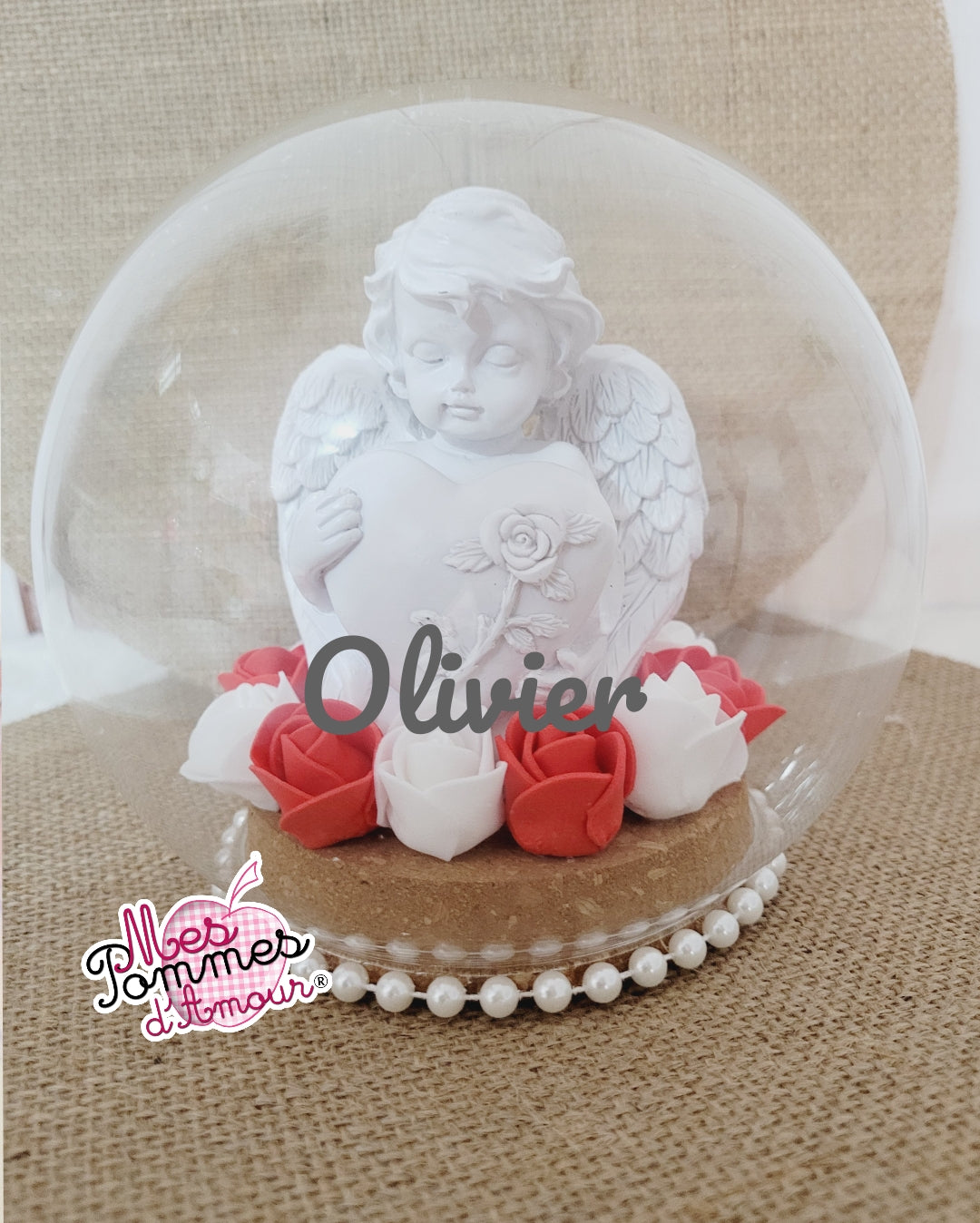 Boule souvenir d'ange fleurs coloris au choix