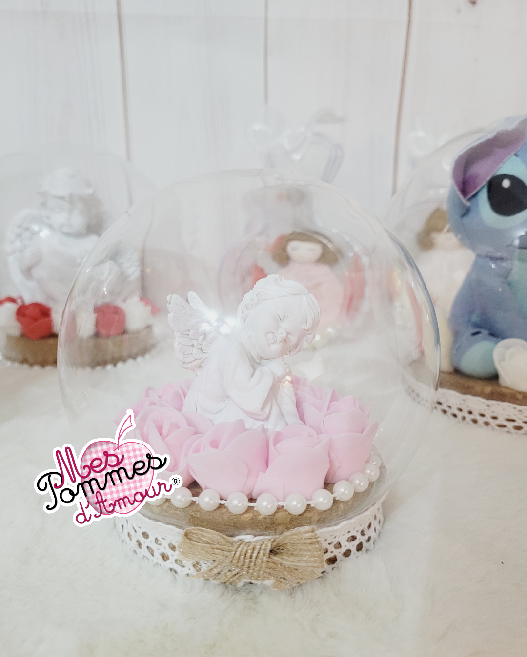 Boule souvenir d'ange fleurs coloris au choix