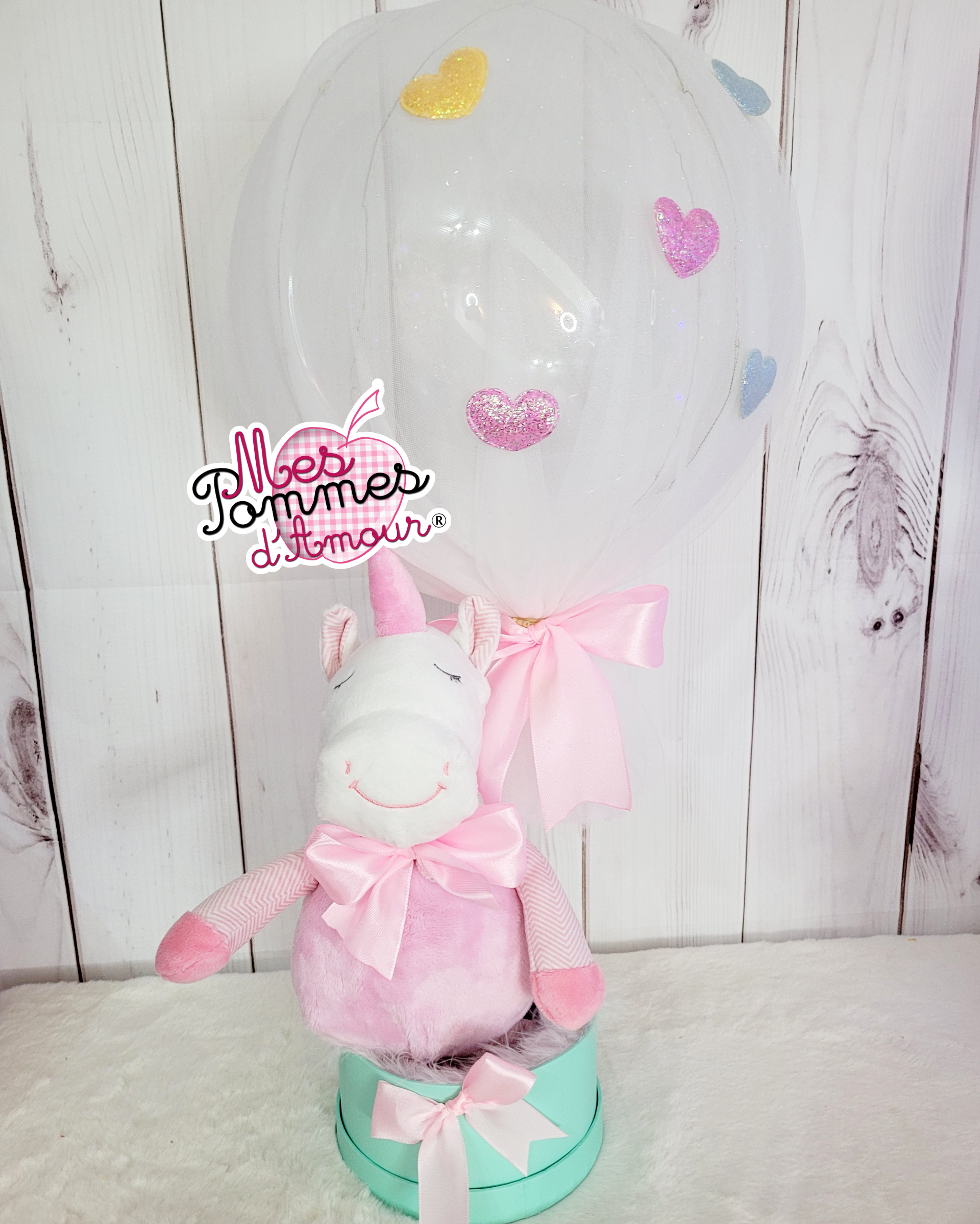 Surprise ballon bulle lumineux licorne