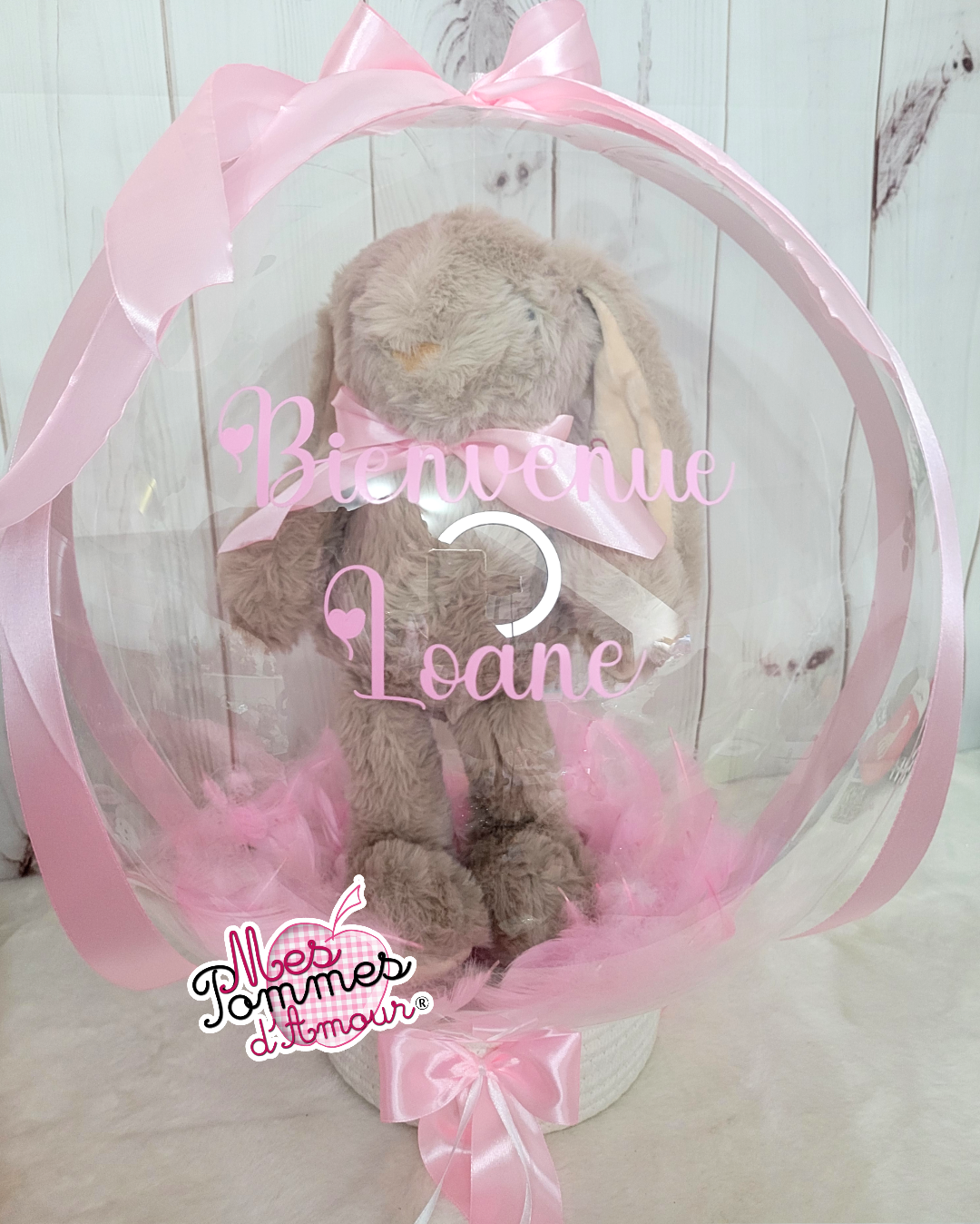 Ballon Bulle Lapin Beige Personnalisé
