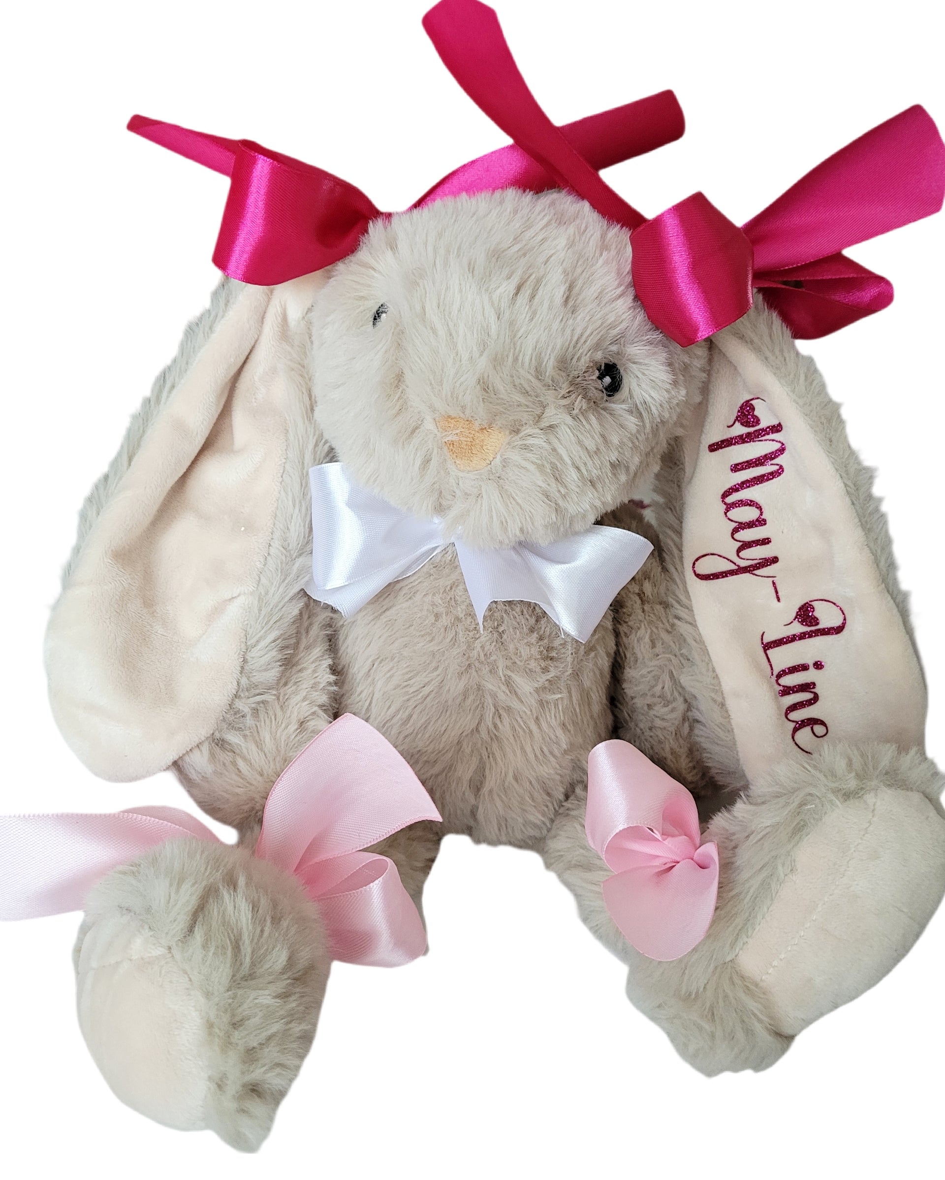 Lapin Peluche Personnalisable – Prénom, message infos - Mes Pommes D'Amour Cadeaux naissance