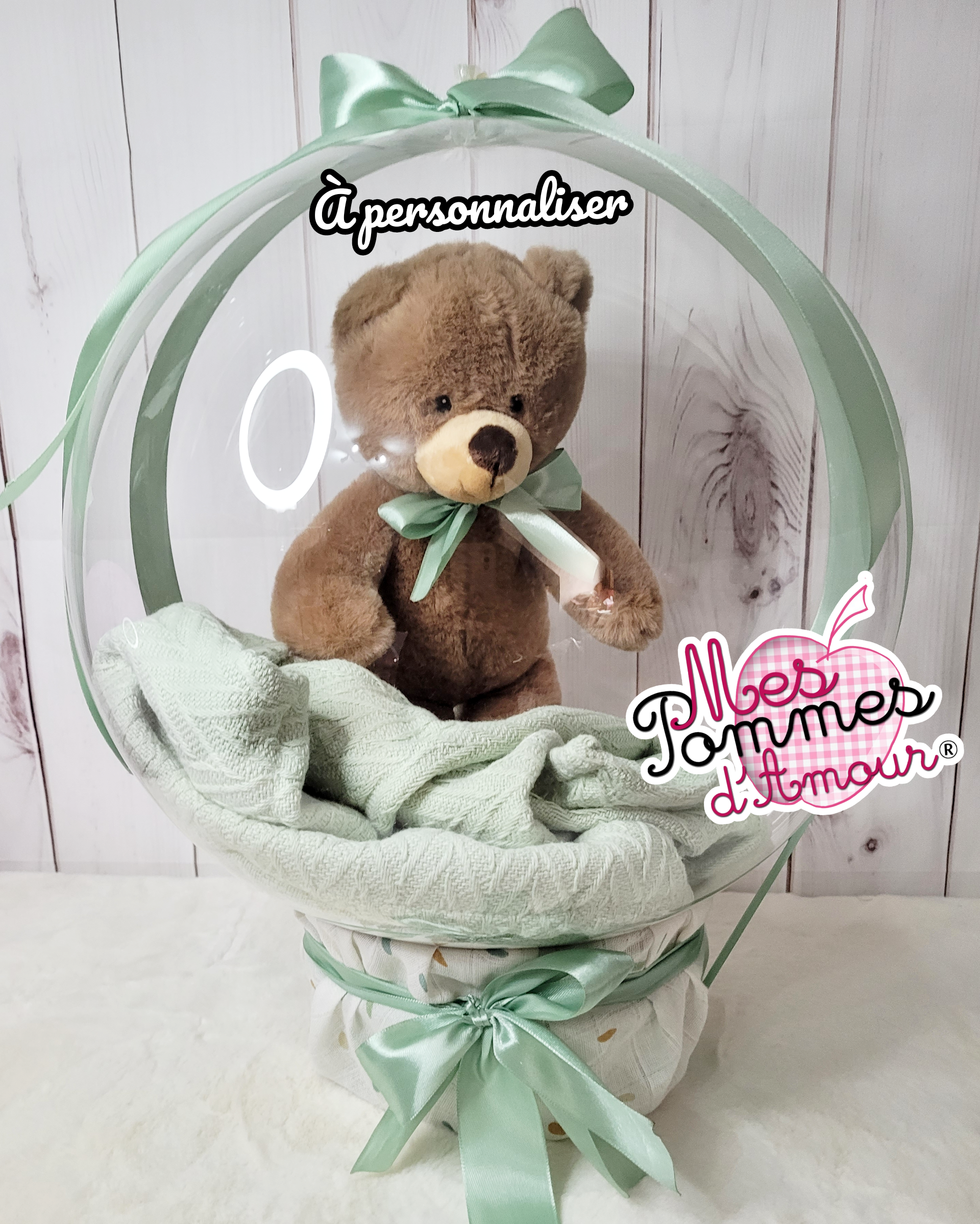 Ballon Bulle avec Peluche au choix