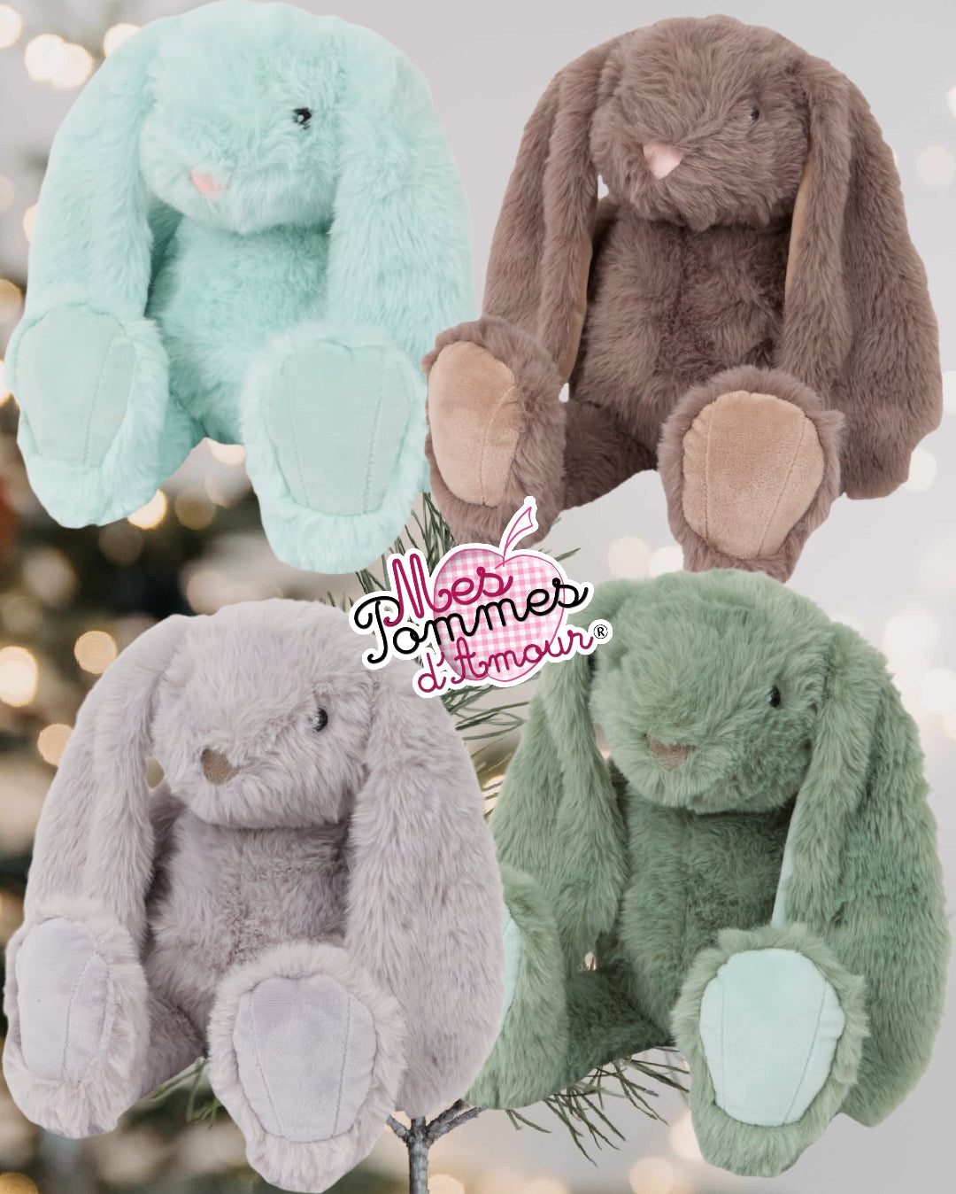 Lapin en peluche nicotoy personnalisé prénom informations de naissance