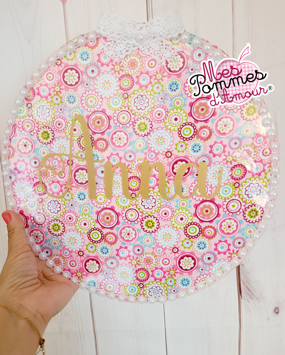 Plaque personnalisée tissus déco prénom