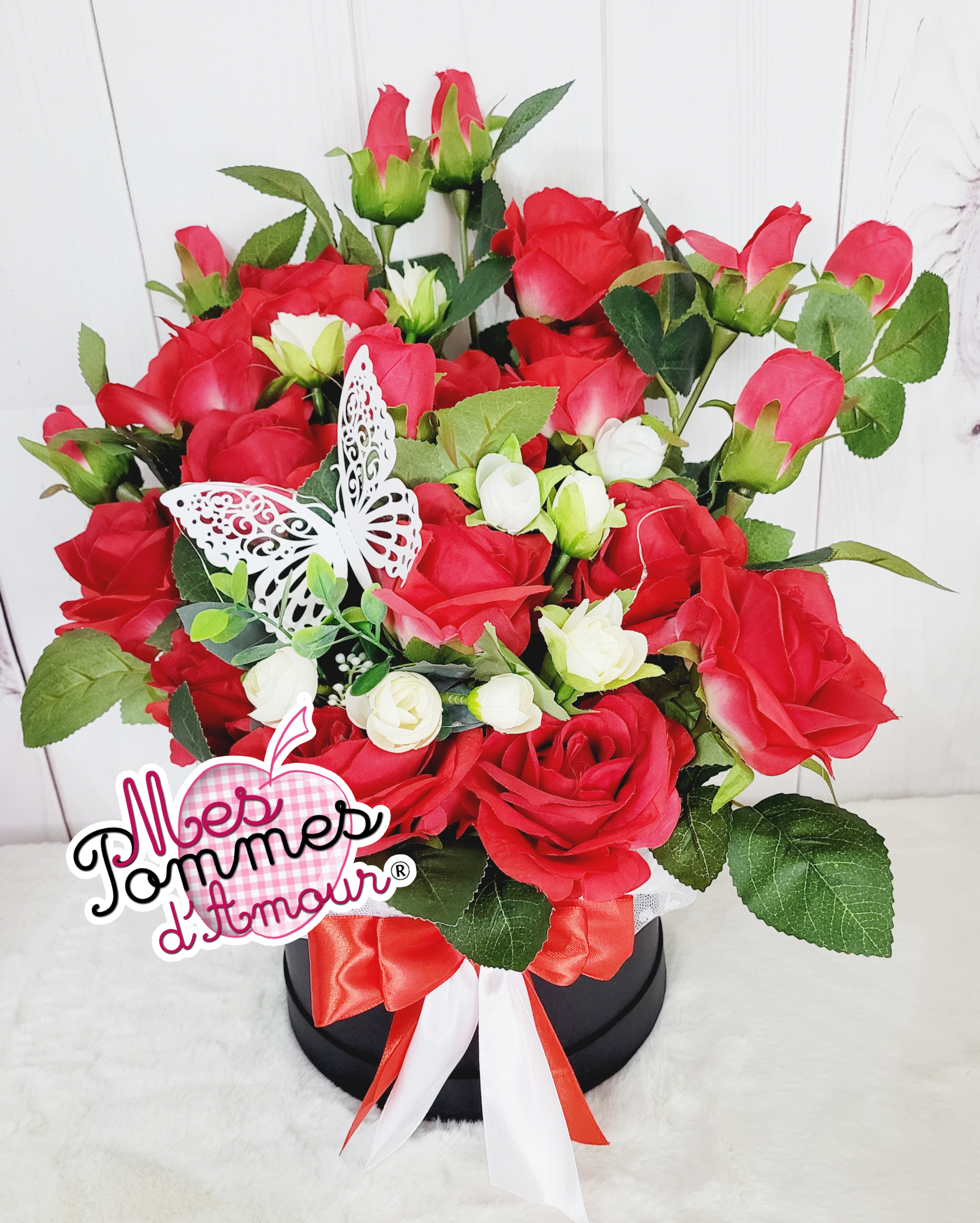 Boite grand bouquet de roses personnalisable