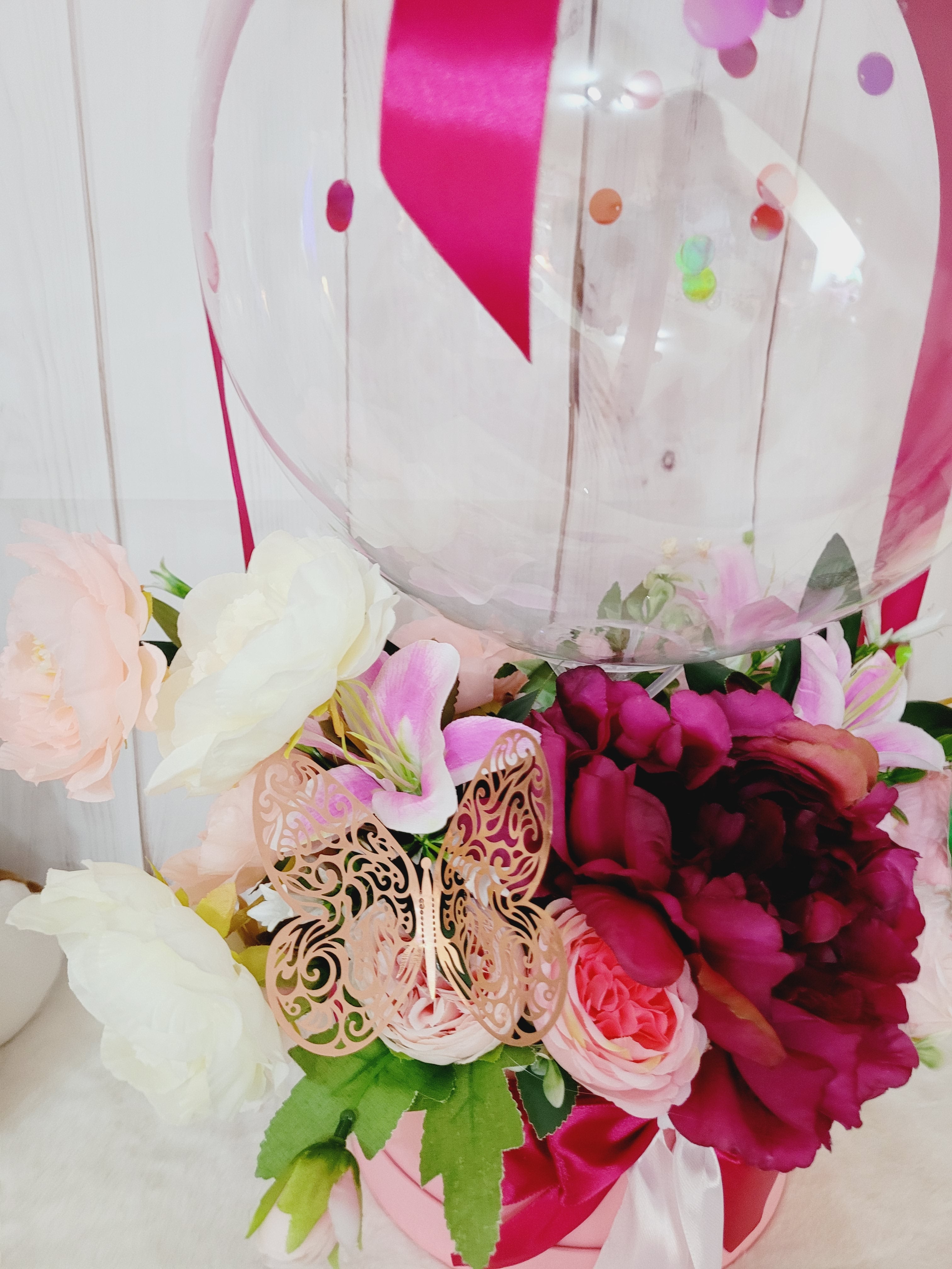 Bouquet composition florale et sa bulle