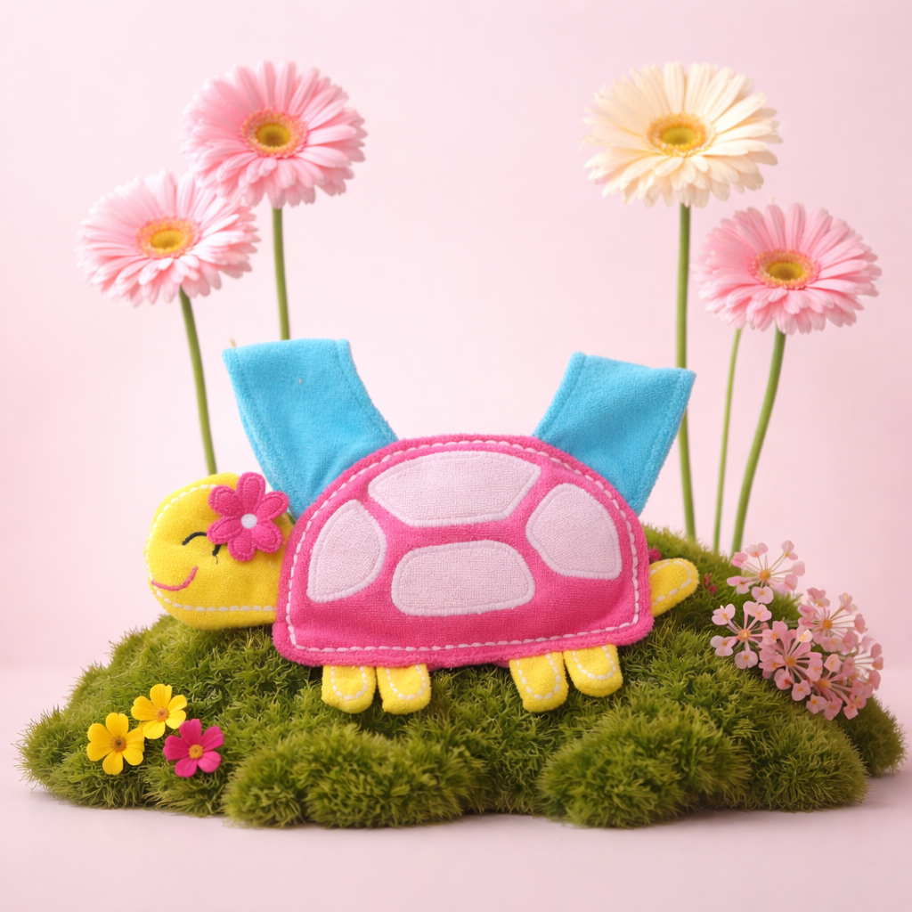 Bavoir Bébé "Petite tortue" en Coton Doux – Design Animalier